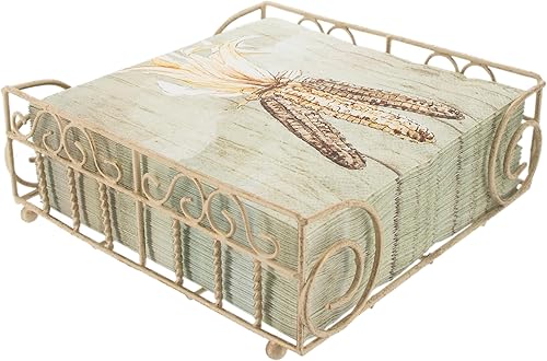 Miniatura 7 de Boston International Wave Design - Soporte para toalla de invitadoservilletero de cena, 9 x 5.25 pulgadas, color negro