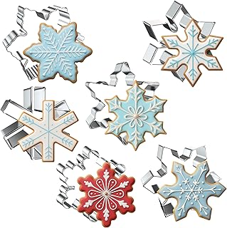 6PCS Snowflake Cookie Cutter Set, Christmas Cookie Cutters, Holiday Shap...