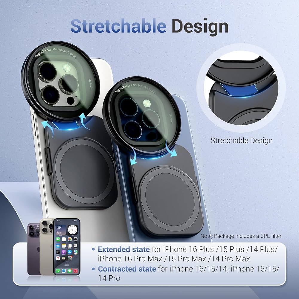 Amazon | JJC iPhone用67mm CPLフィルター 磁気円偏光レンズ