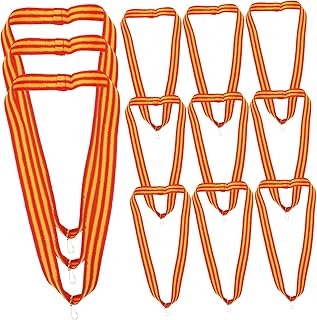 BESPORTBLE 12pcs Hook Ties lanyards Neck Ribbon Medal Lanyard Medal Ribbon Neck Lanyard for Award Medal Ribbon for Medal Award Supply Sports Accessories Badge Gold Thread The Medal