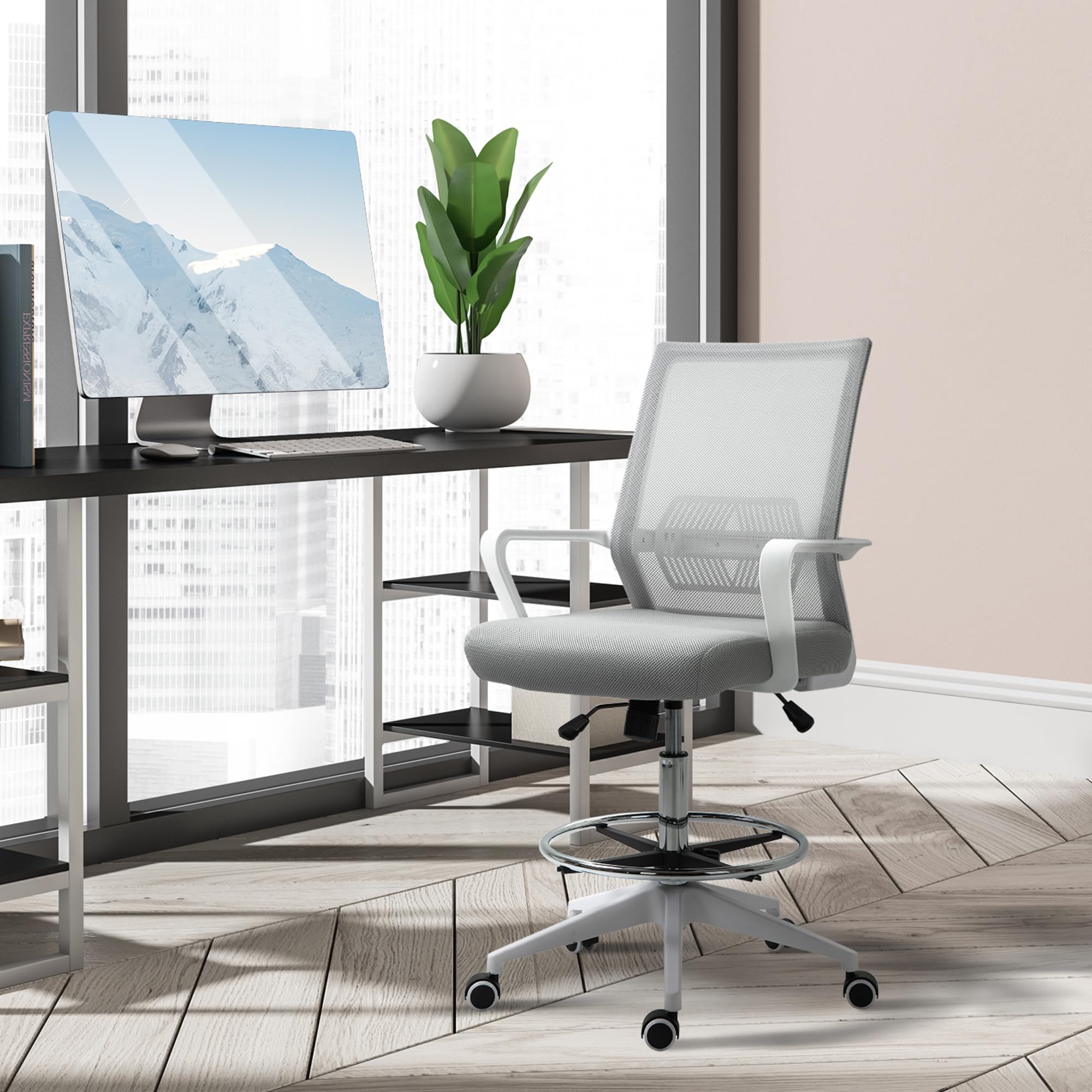 Vinsetto Sedia da Ufficio Ergonomica, Sedia Girevole con Schienale Alto