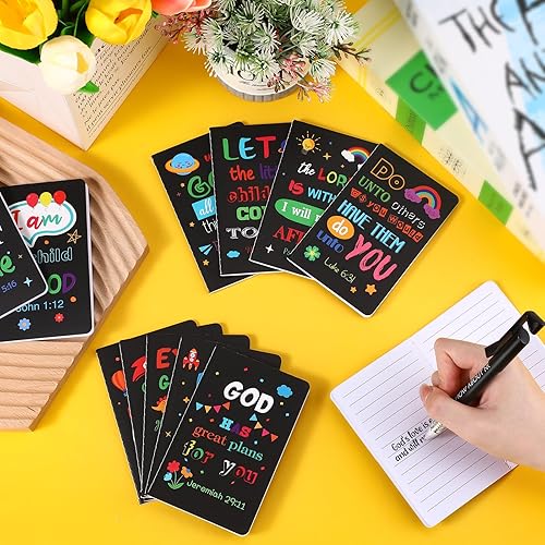 Miniatura 4 de Faccito 24 blocs de notas con versículos de la Biblia, mini cuaderno inspirador 2025 Vbs pequeño diario a granel religioso motivacional bloc de