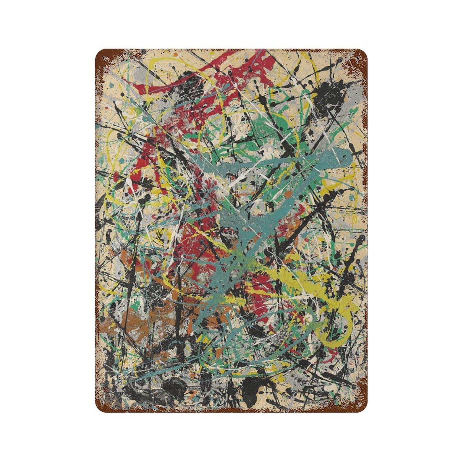 xiaoxiaoshen Jackson Pollock Abstract Modern Decor Wall Decor Art Metal Tin Poster Modern Home Decor Art Home Bar Shop Decorations Vintage Sign 40x30cm