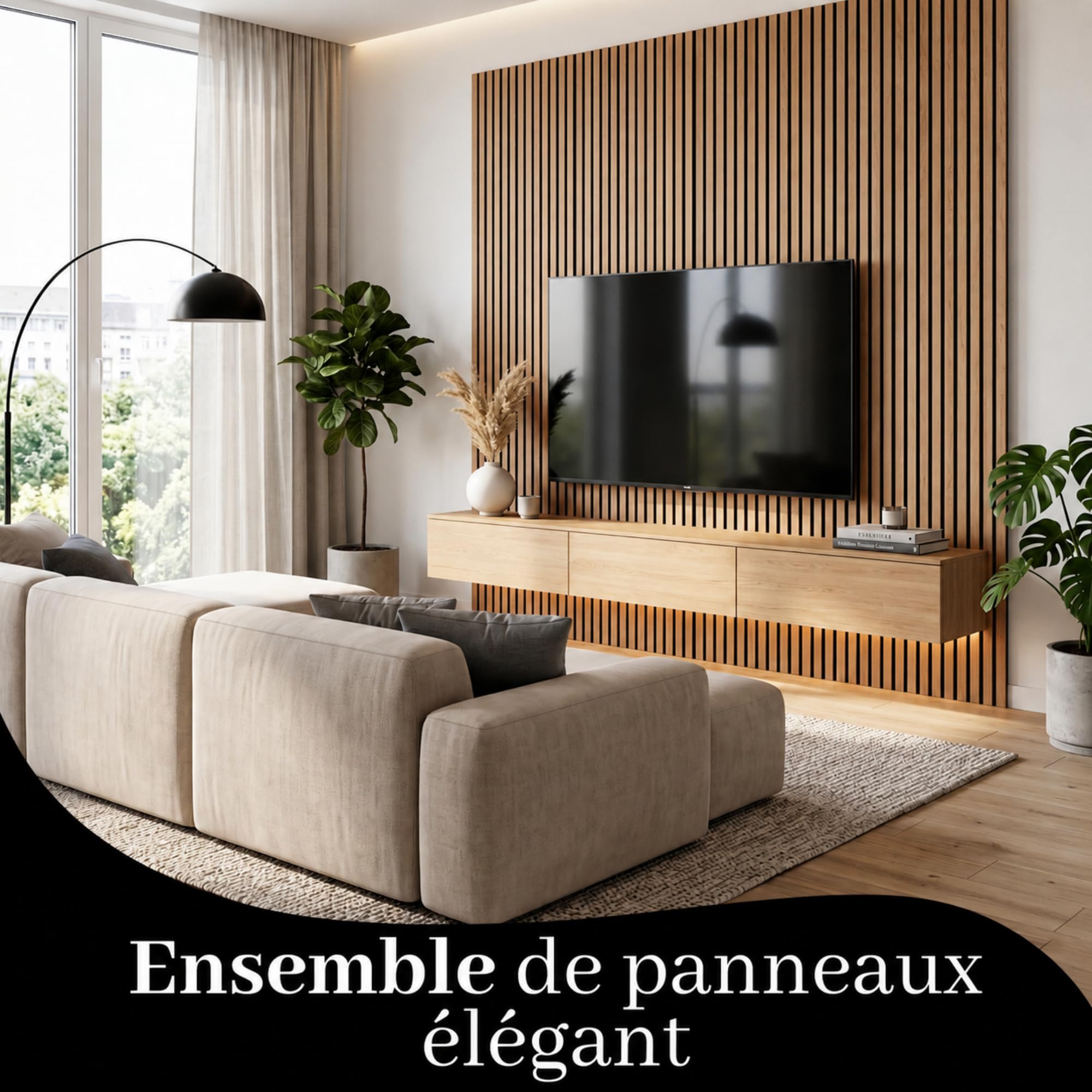 Bayt Lot de 4 Panneaux Muraux Acoustiques Décoratifs 60x120 cm