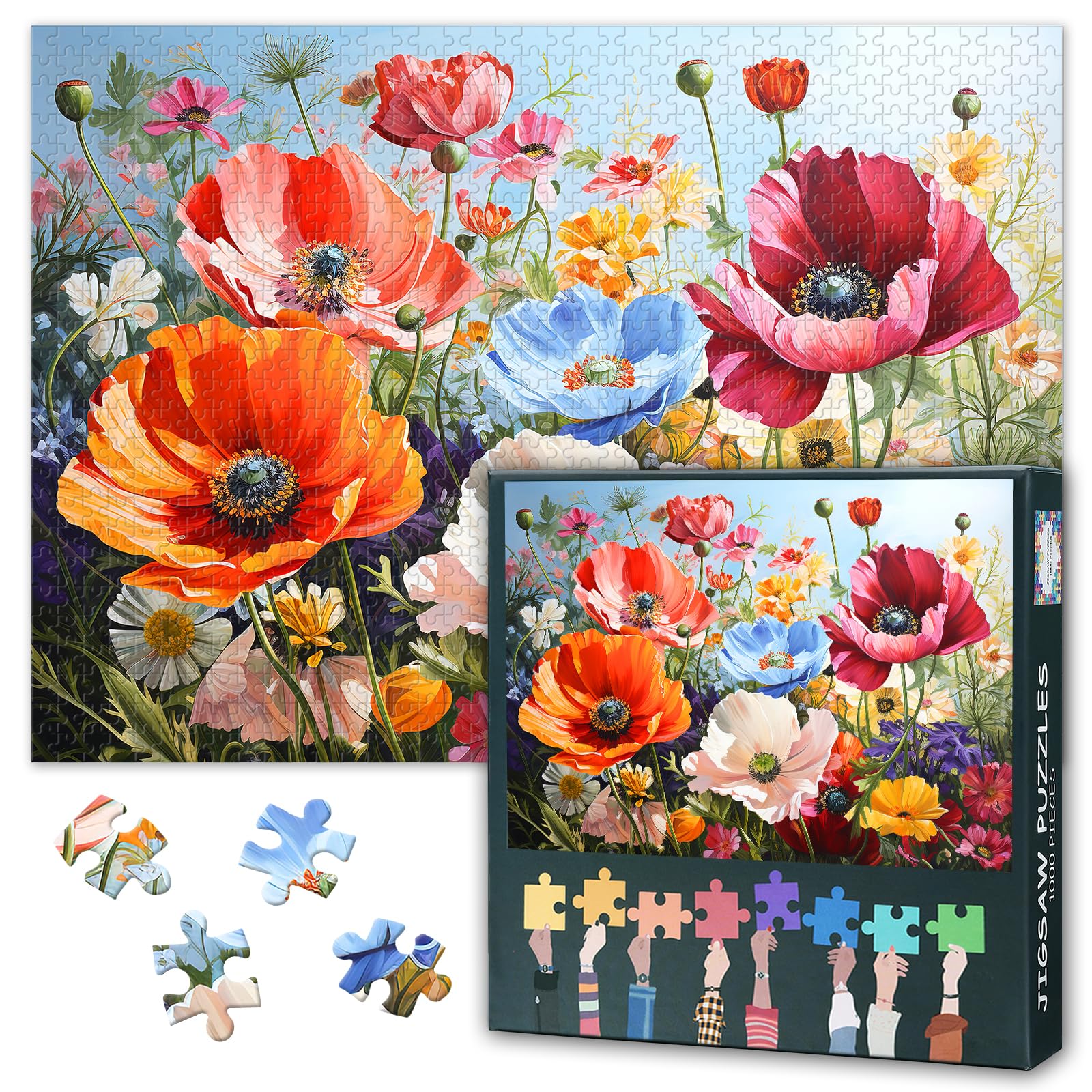 Vintage Art Jigsaw Puzzles UK, Oil Painting Style Floral Bouquet, 50x70cm Collectors Edition Puzzle