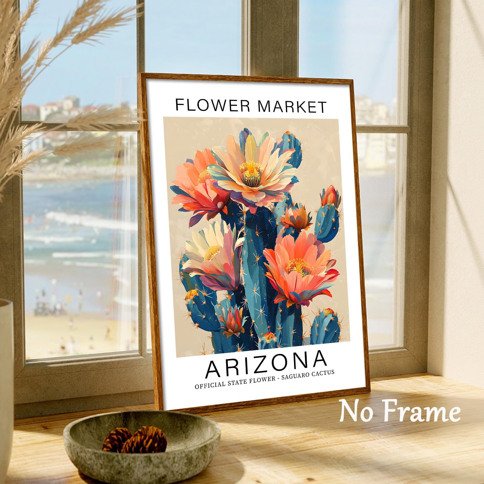 Amazon.com: Arizona Flowers Wall Art Canvas Desert Cactus Painting