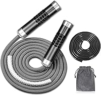 Redify 1LB Weighted Jump Rope - Tangle-Free Ball Bearing Speed Skipping Rope with Adjustable 9mm Cotton & PVC for MMA Boxing Fitness