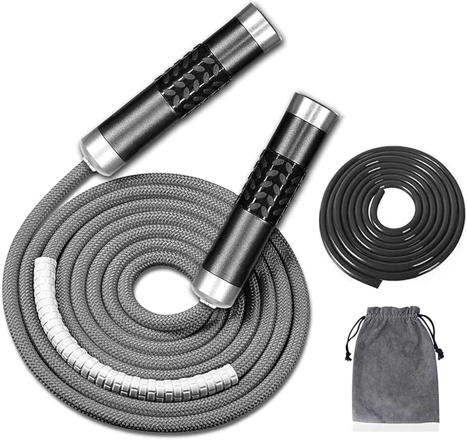 Redify Weighted Jump Rope for Workout Fitness(1LB), Tangle-Free Ball Bearing Rapid Speed Skipping Rope for MMA Boxing Weight-loss,