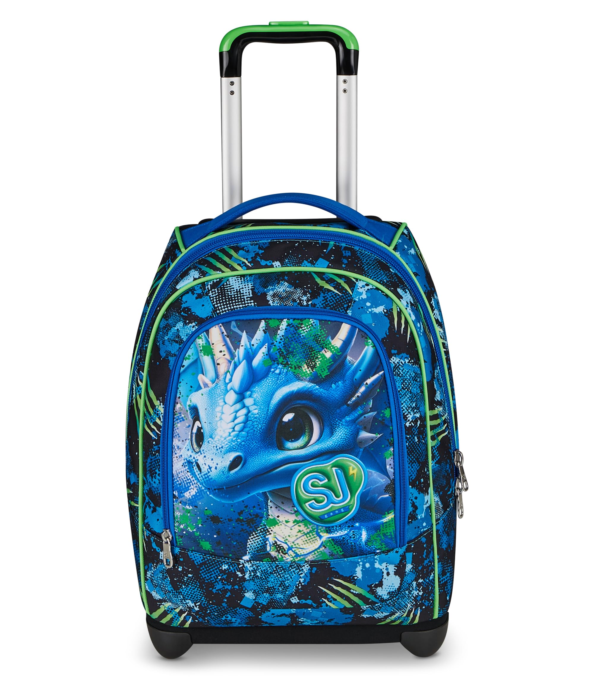 SJ GANG STYLE JAM GANG Big Trolley, 30 L, Doppio Scomparto, Spallacci a scomparsa, Doppio uso, Tasca frontale, Scuola elementare, Turchese Fluo, Bambini, blu