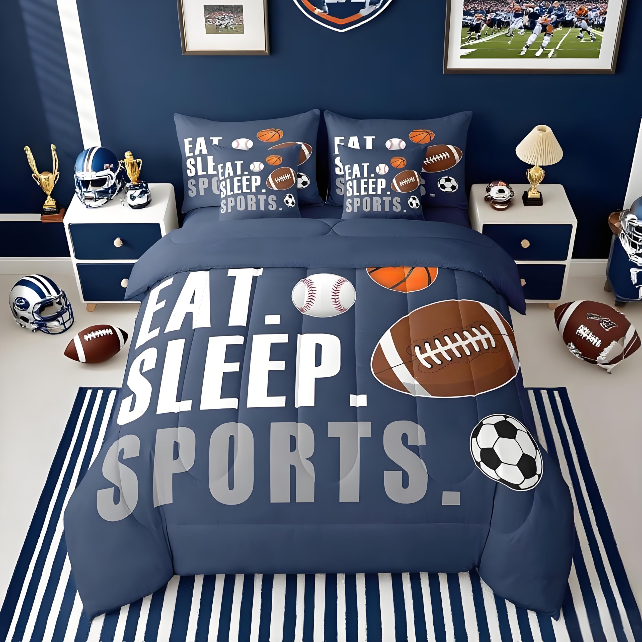 Feelyou Sports Comforter Set 7 Pieces Twin Size