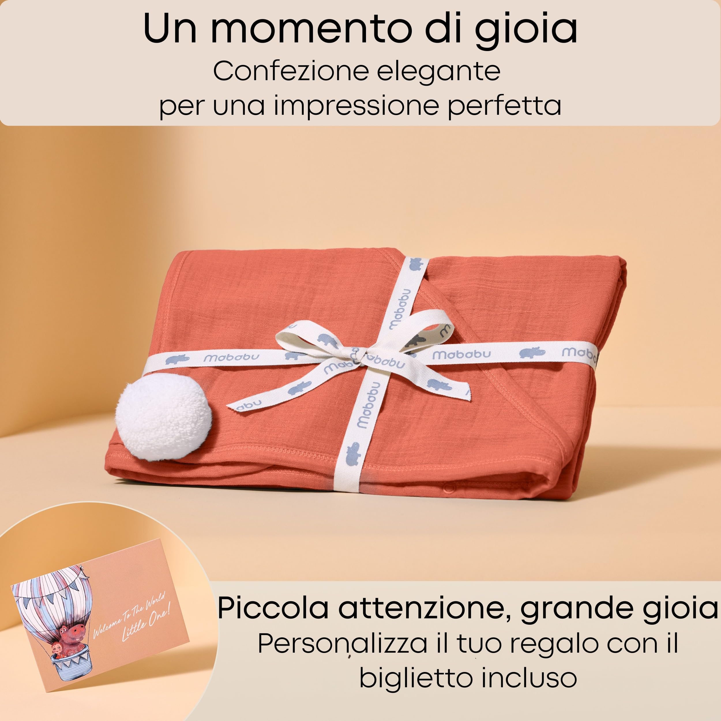 accappatoio neonato 0-3 mesi a 3 anni I 75x75cm I EXTRA morbido e assorbente I Mussola di cotone bio 4 strati GOTS I asciugamano neonato bagnetto I Lavabile 40°C I Asciugamano con cappuccio