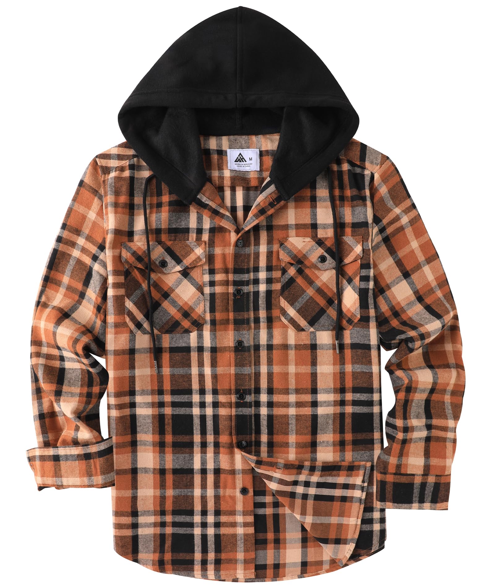 SwissWell Camicia Uomo Flanella Felpe Uomo Camicia a Quadri Manica Lunga Casual Camicia con Cappuccio M-3XL