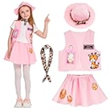 IKALI Kids Explorer Costume Kit Girls Zookeeper Outfit with Safari Hat & Vest