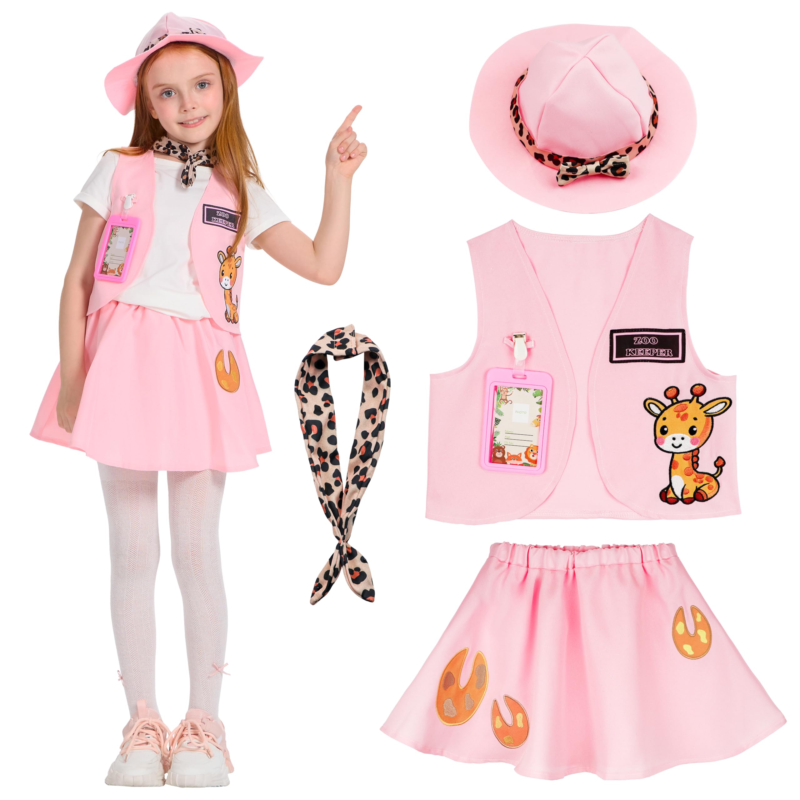 IKALI Kids Explorer Costume Kit Girls Zookeeper Outfit