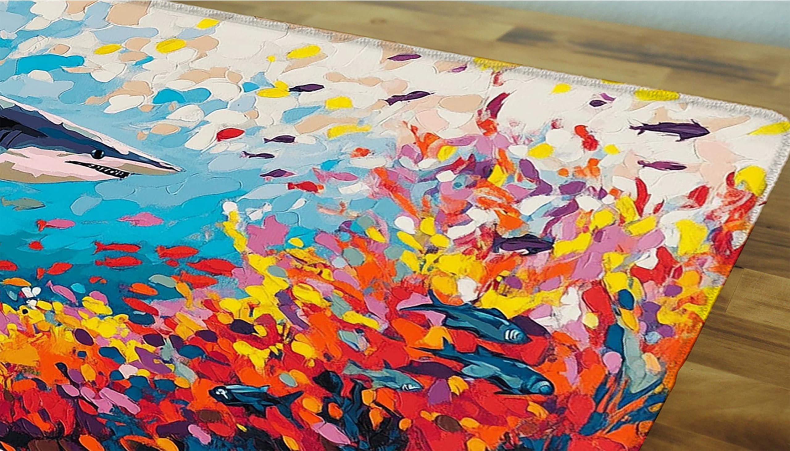 Niebieska podkładka pod mysz XXL, podkładka na biurko, 1200 x 600 cm, szyte krawędzie, podkładka pod mysz, antypoślizgowa gumowa podstawa, podkładka pod mysz dla graczy, stabilna przyczepność na