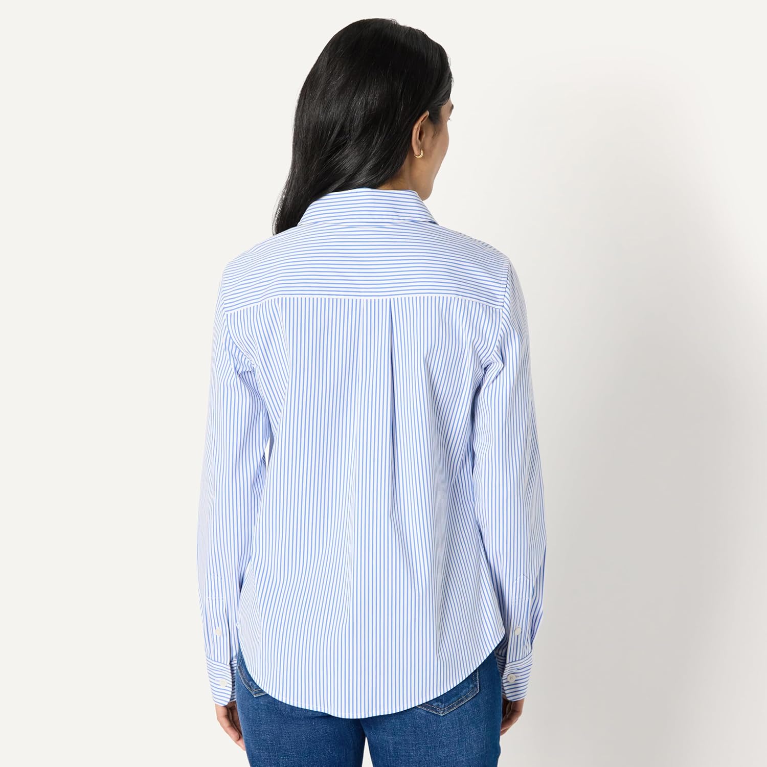 Amazon Essentials Women's Regular-Fit Stretch Poplin Button-Up Dress Shirt - Image 3