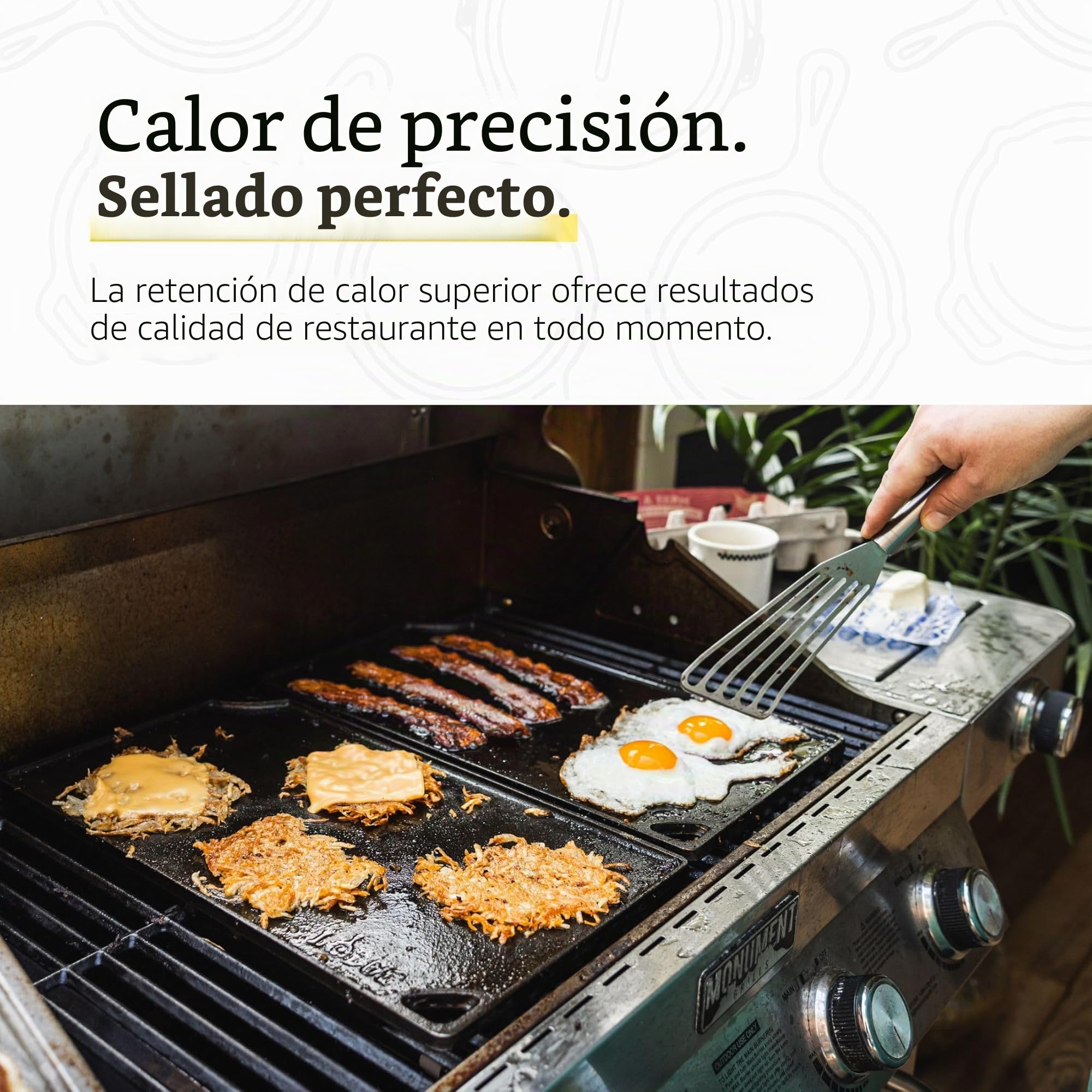 Lodge Plancha Grill rect. Reversible-Hierro Fundido 42x24cm INLODGE.LDP3, Inoxidable, 42 x 24cm