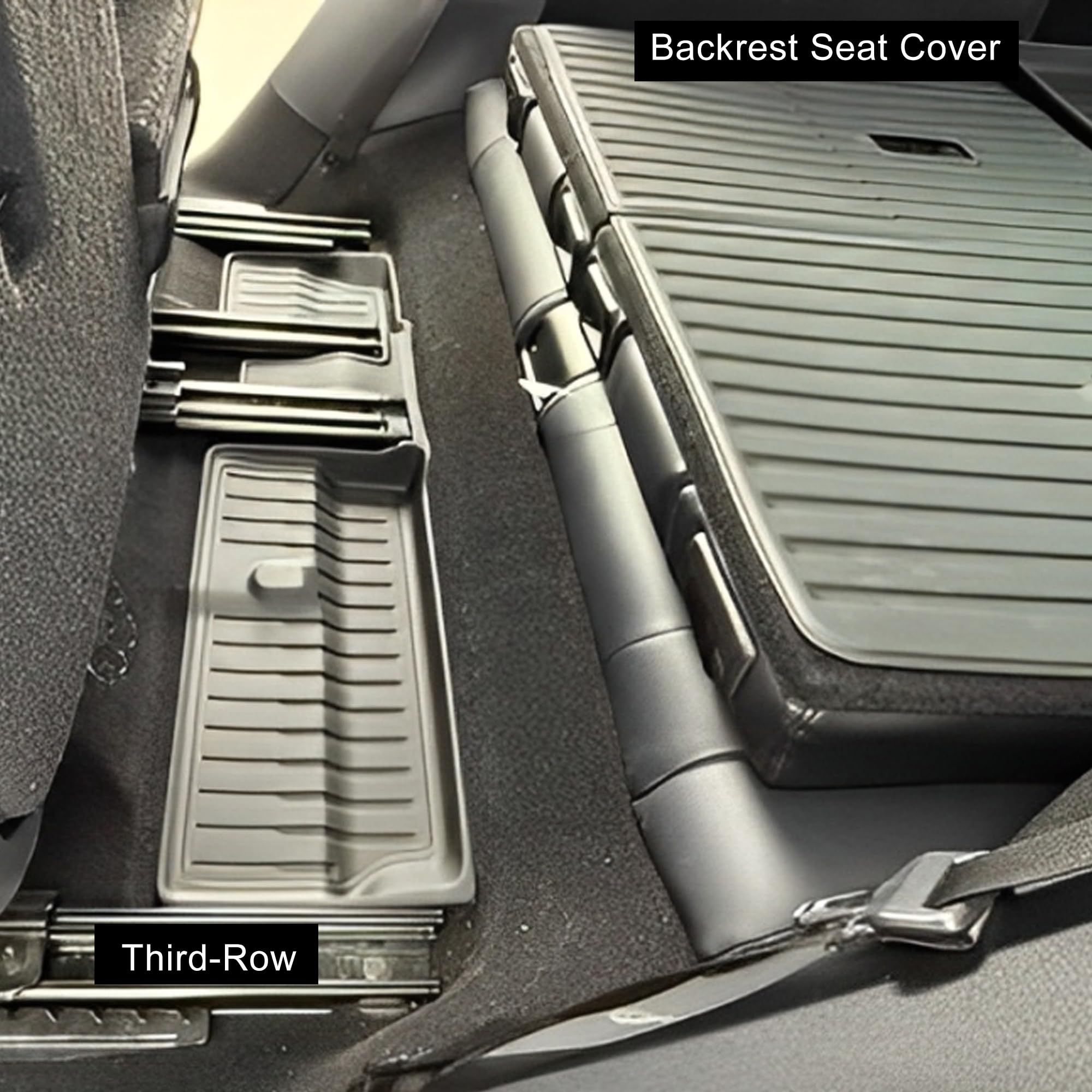 OEDRO Floor Mats Trunk Mat with Backrest Mat for Tesla Model Y 7-Seater 2025-2020 Not Fit Model Y — view 5