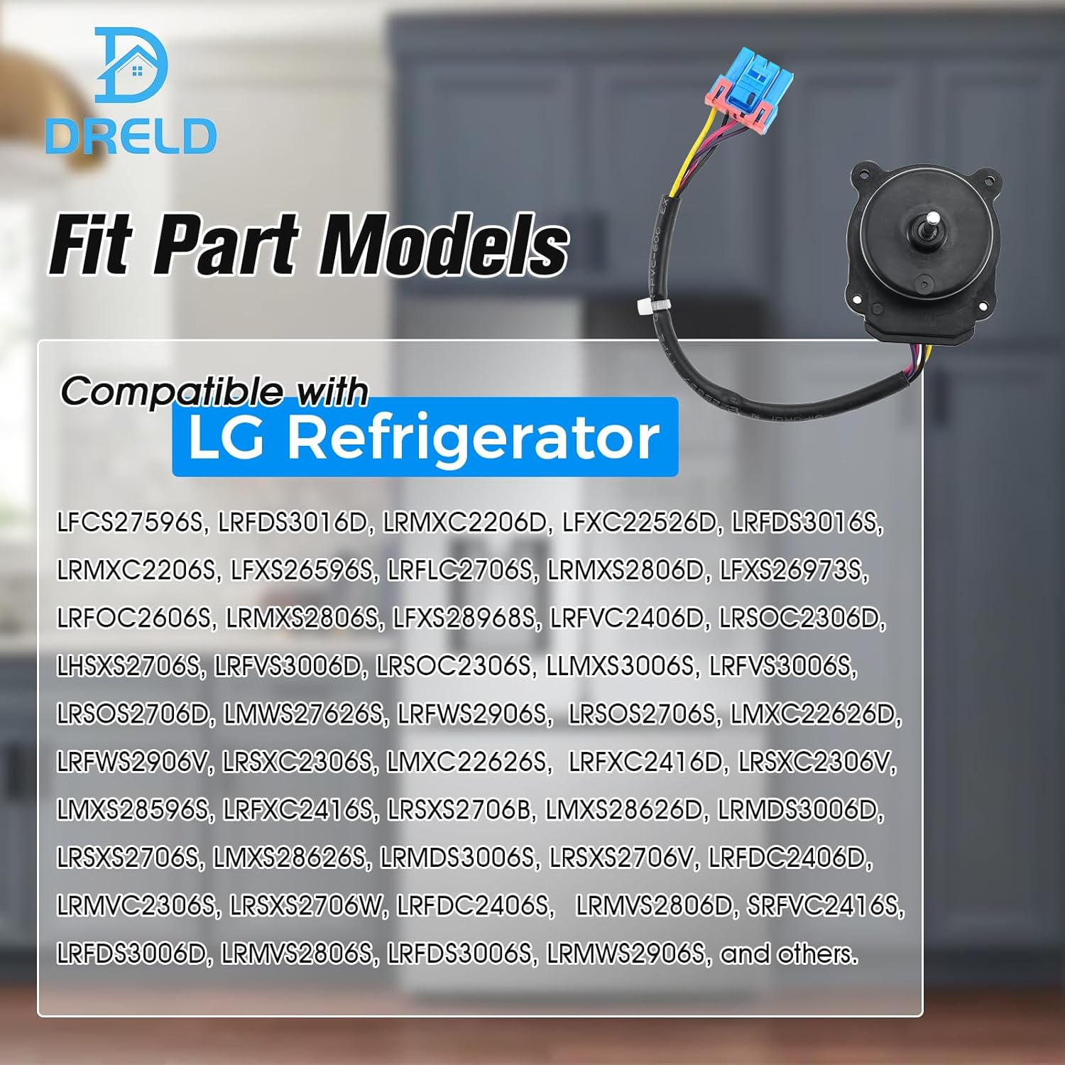 EAU65058502 Refrigerator Condenser Fan Motor, Replacement for LG, Replace EAU64843805 RFD3410A102A EAU65058501 RFD3410A101A AP7178309, PS16662422, EAP16662422