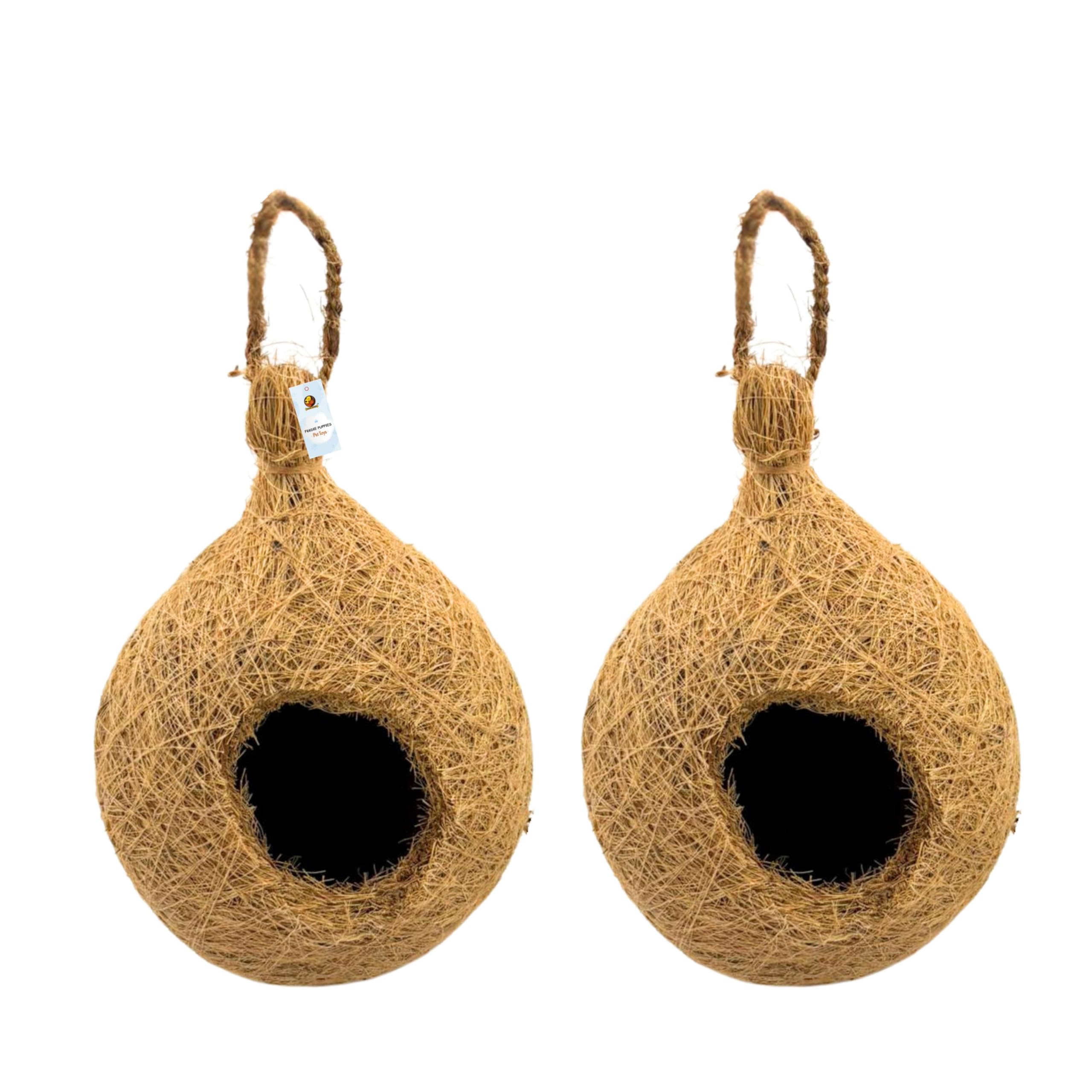 Foodie Puppies Hanging Coconut Fiber Bird Nest - (Buy 1 Get 1 Free) | Suitable for Small Birds Breed | 100% Natural Coir Breeding Nest for Sparrow, Finch, Parakeet, Hummingbird and Other Small Birds-picture-29