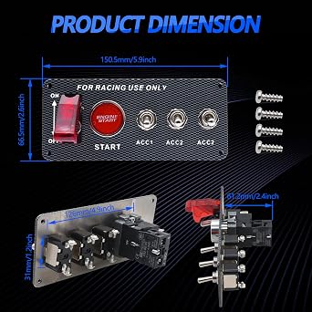 12V Ignition Switch Panel for Race Car Ignition Starter Switches