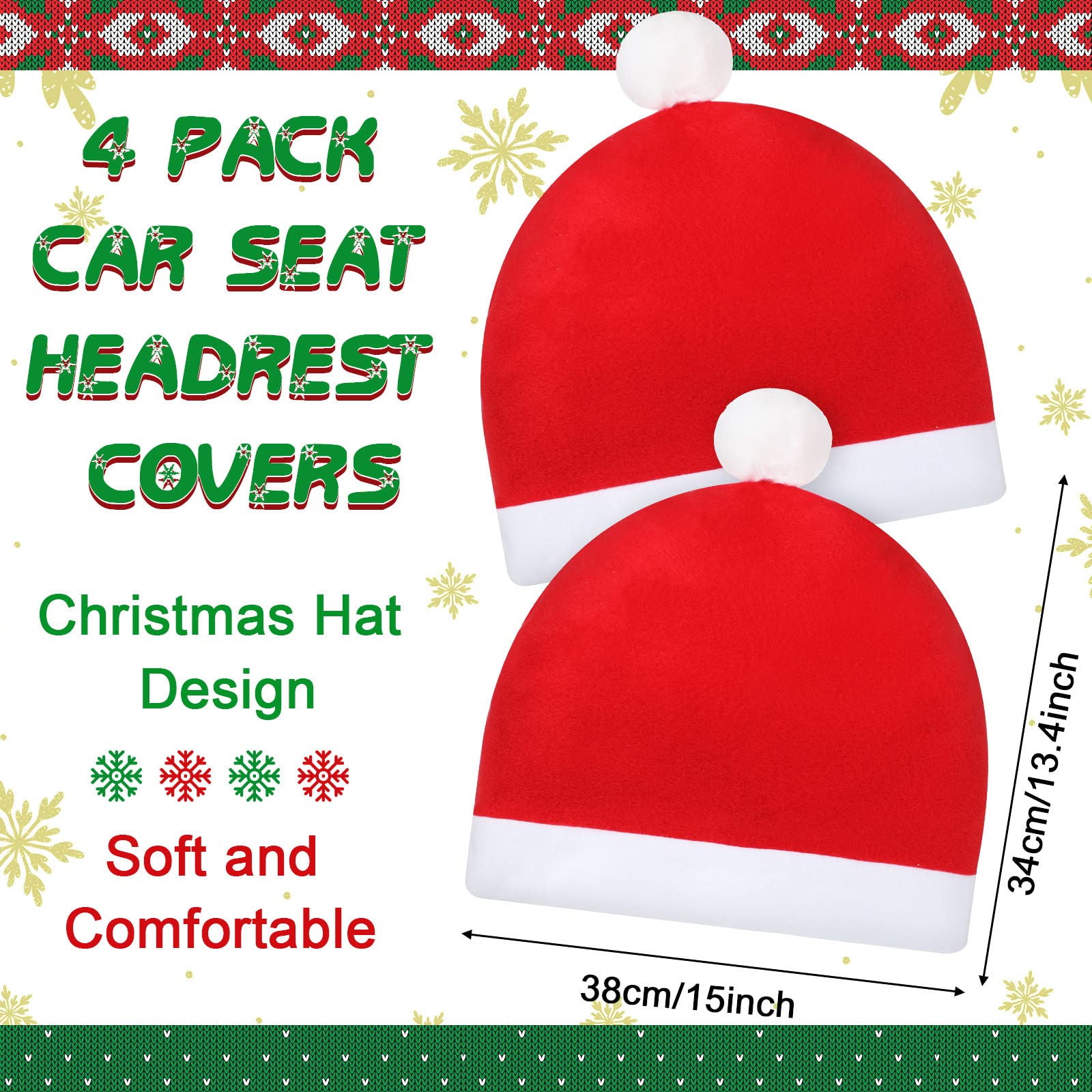 11 Pieces Christmas Car Accessories Set 1 Christmas Steering Wheel Cover 4 Santa Claus Hat Car Seat Headrest Cover 6 Christmas Air Vent Clips Christmas Decoration Christmas Car Accessories Interior