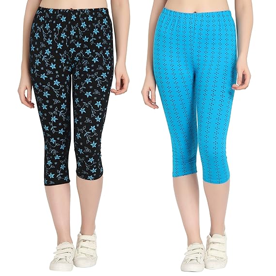 Printed Capri for Womens/Girl Pack of 2