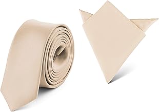 Ladeheid Set Cravatta Slim e Fazzoletto Taschino Uomo SP/P (150cm x 5cm, 22cm x 22cm)