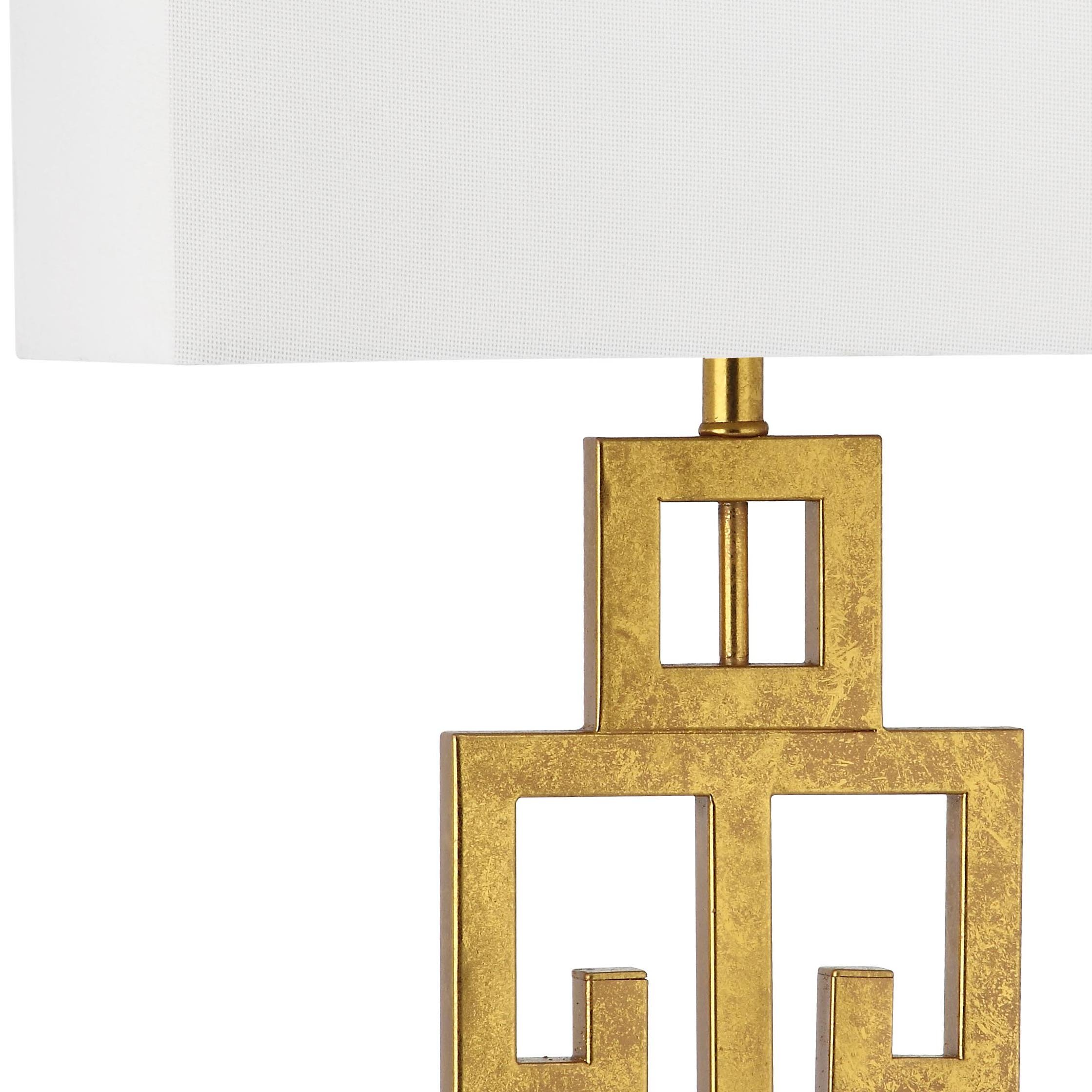 Safavieh Lighting Collection Greek Key Antique Gold 28.75-inch Table Lamp (Set of 2)