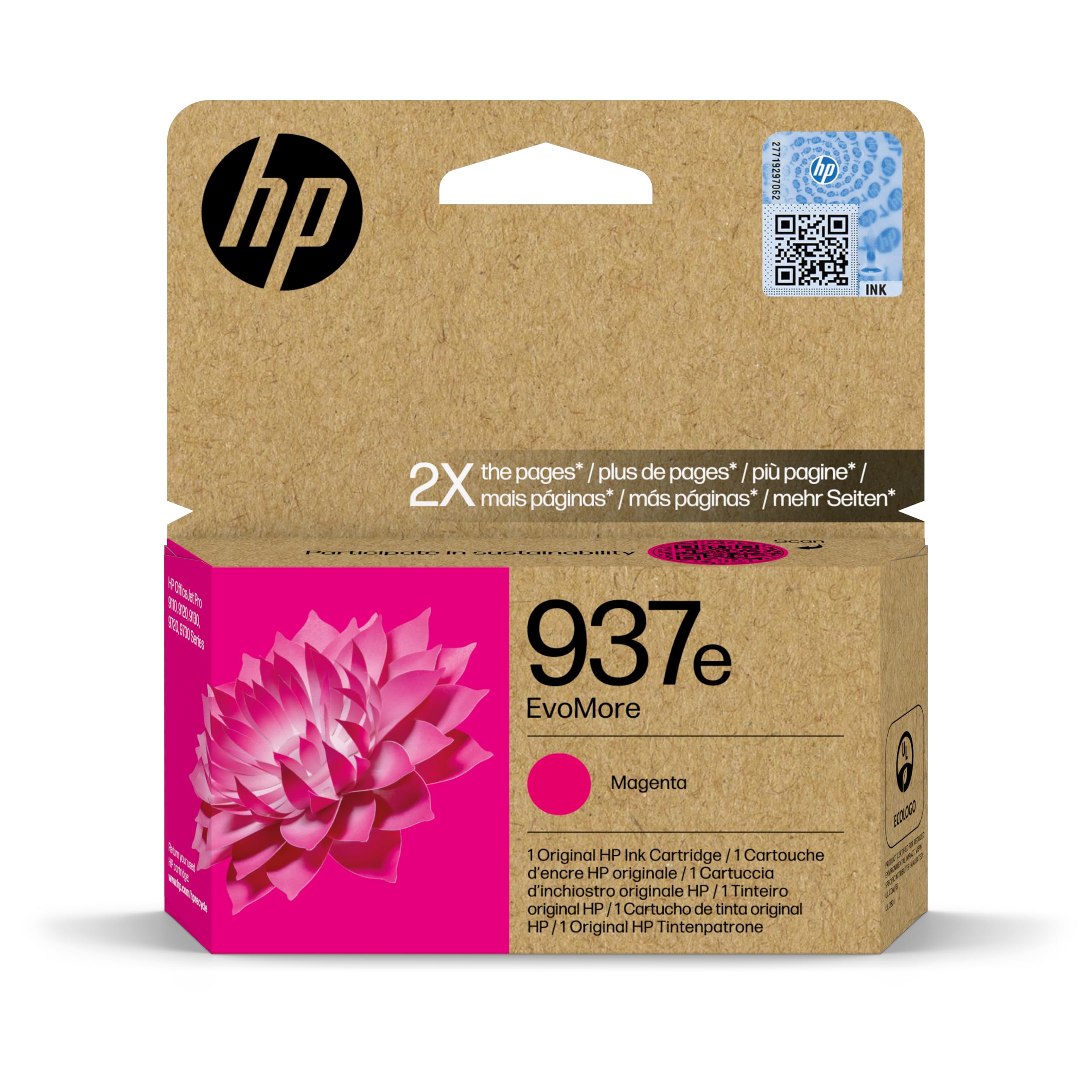 HP 997e EvoMore Magenta Original Ink Cartridge (4S6W7NE) - Works OfficeJet Pro 9110b, 9120 All-in-One, 9120b All-in-One, 9130 All-in-One, 9130b All-in-One, 9110b, 9700, 9700e Printer Series