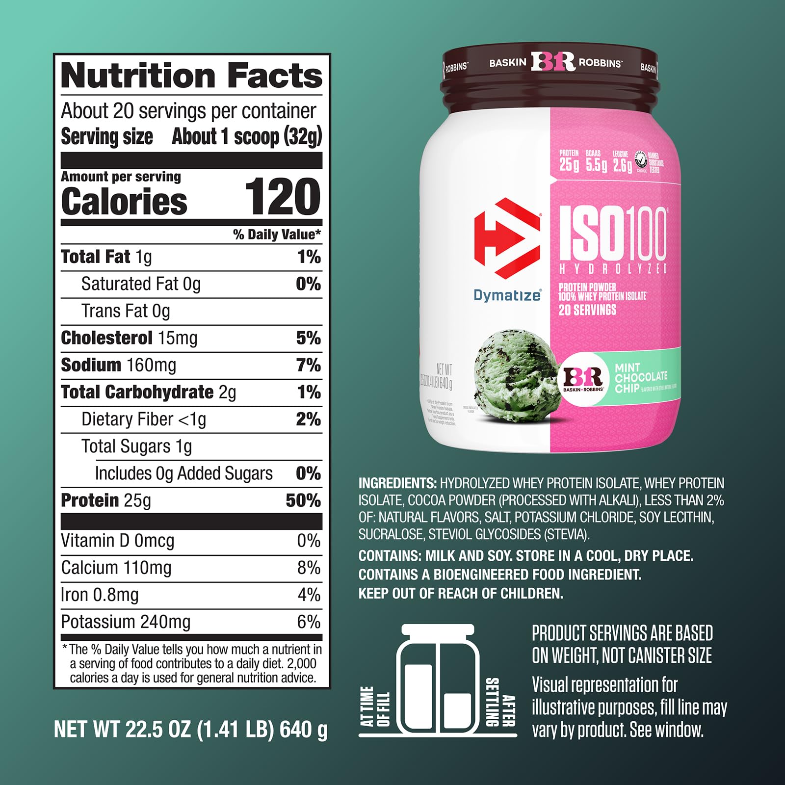 Dymatize ISO100 Protein Powder, 100% Whey Isolate, Mint Chocolate Chip — Amazon image 2