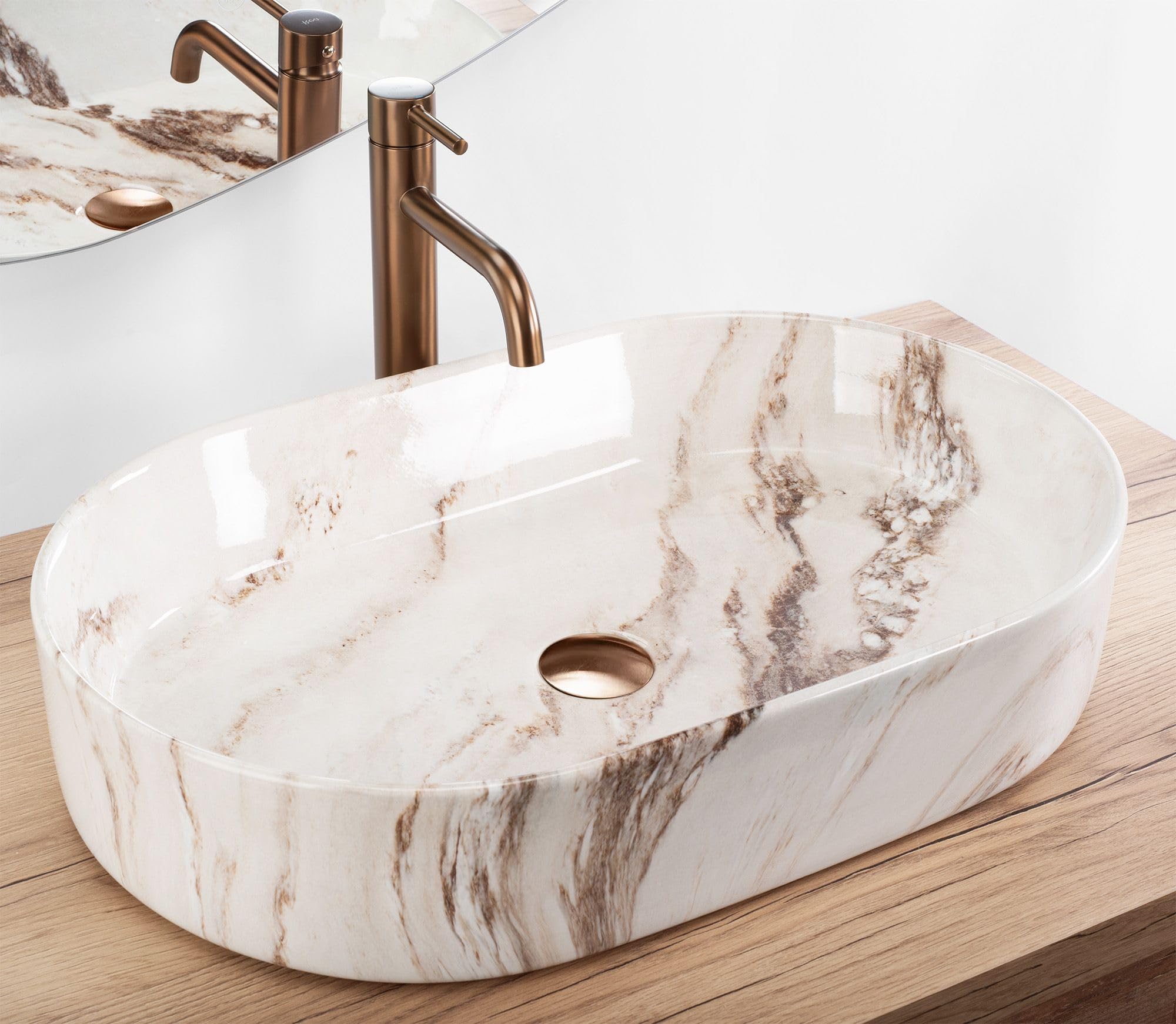 Lavabo Sobre Encimera Rea Nadia 60 Gris