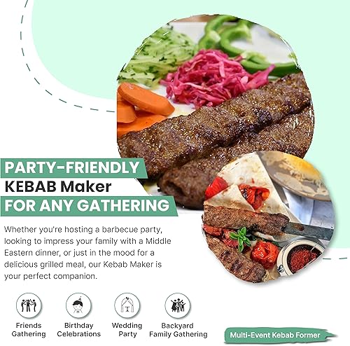 Miniatura 4 de Ultimate Kebab Maker aluminio resistente con teflón de grado alimenticio para una higiene óptima fácil de usar, máquina de brocheta fácil de usar,