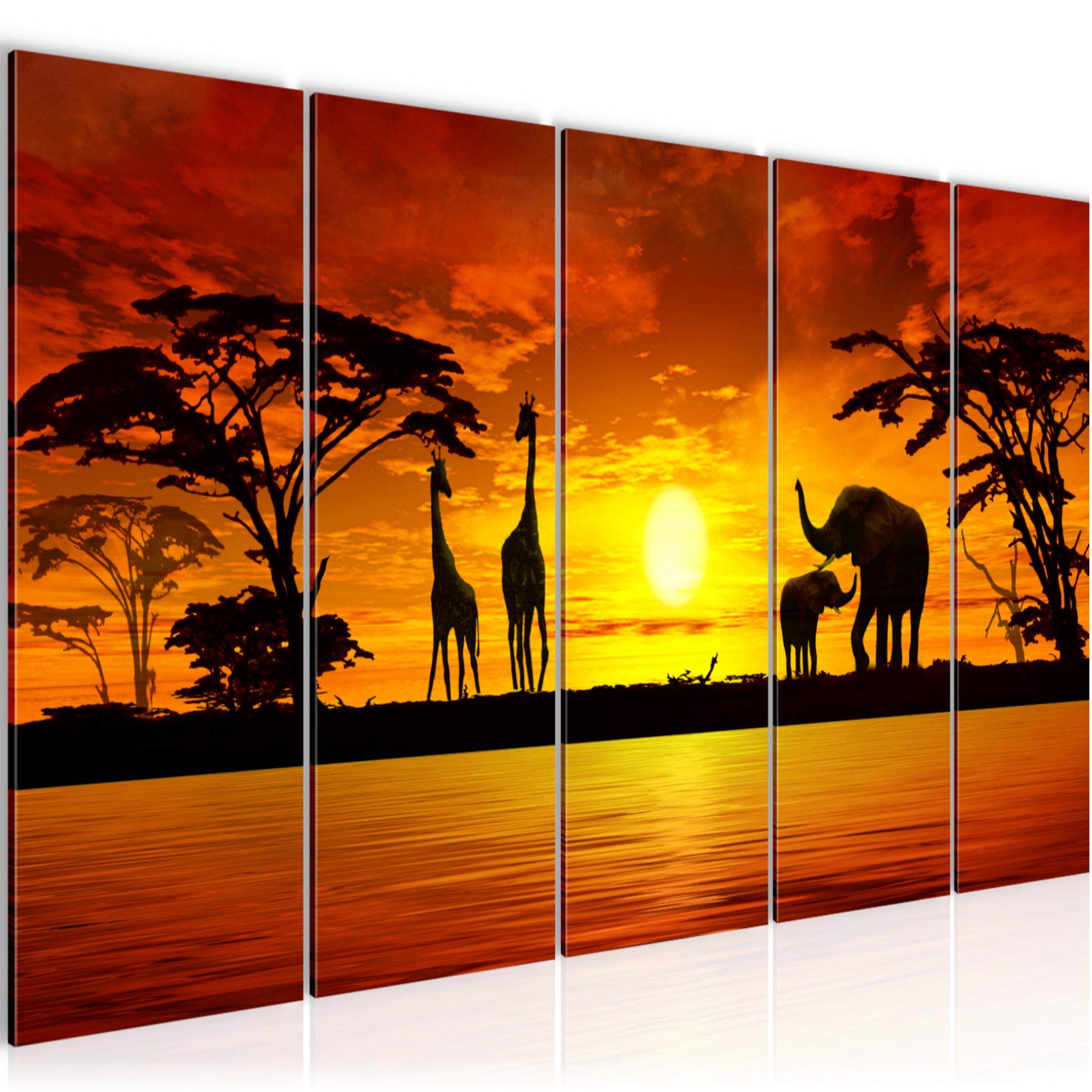Tableau Afrique coucher de soleil pour salon et chambre
