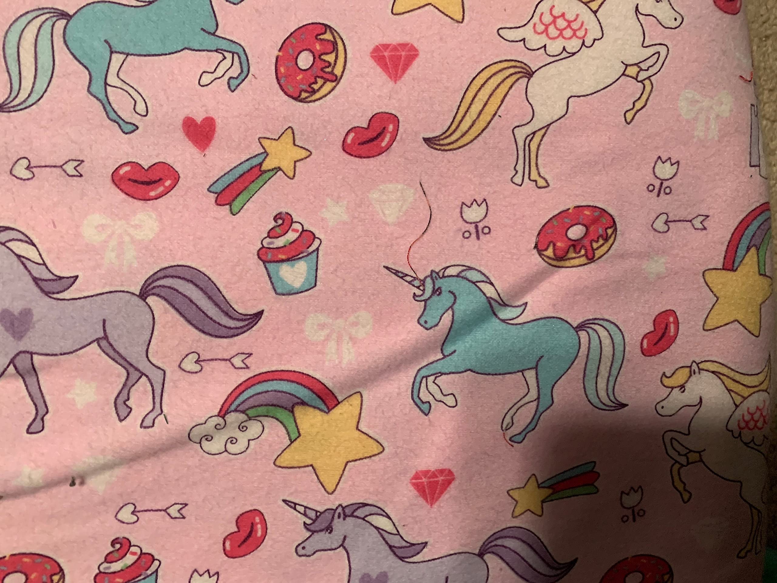 Girl's weighted blanket with unicorns and 6 1/2 lbs, washable lap blanket, rainbows, washable
