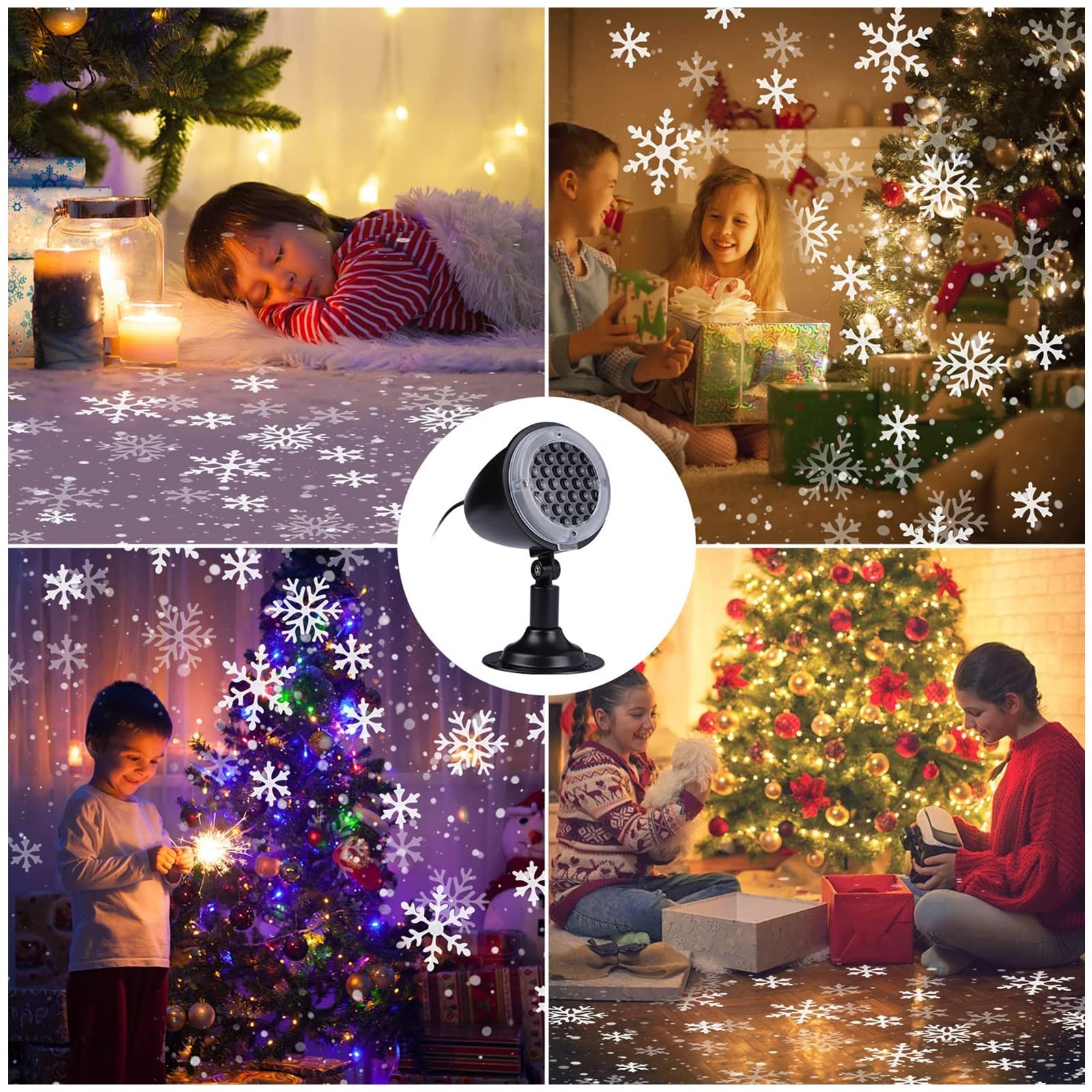 Esterno/Interno Proiettore Luci Natale, Lampada di Proiezione a LED, Impermeabile IP65 Tempesta di Neve Proiettore Natale per Esterni per Natale, Feste E Matrimoni