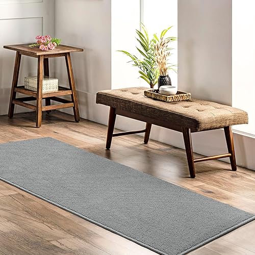 Miniatura 7 de Alfombra de lana natural sólida hecha a mano de 2 x 8 pies, no se desprende, duradera, lujosa alfombra de lana natural para sala de estar,