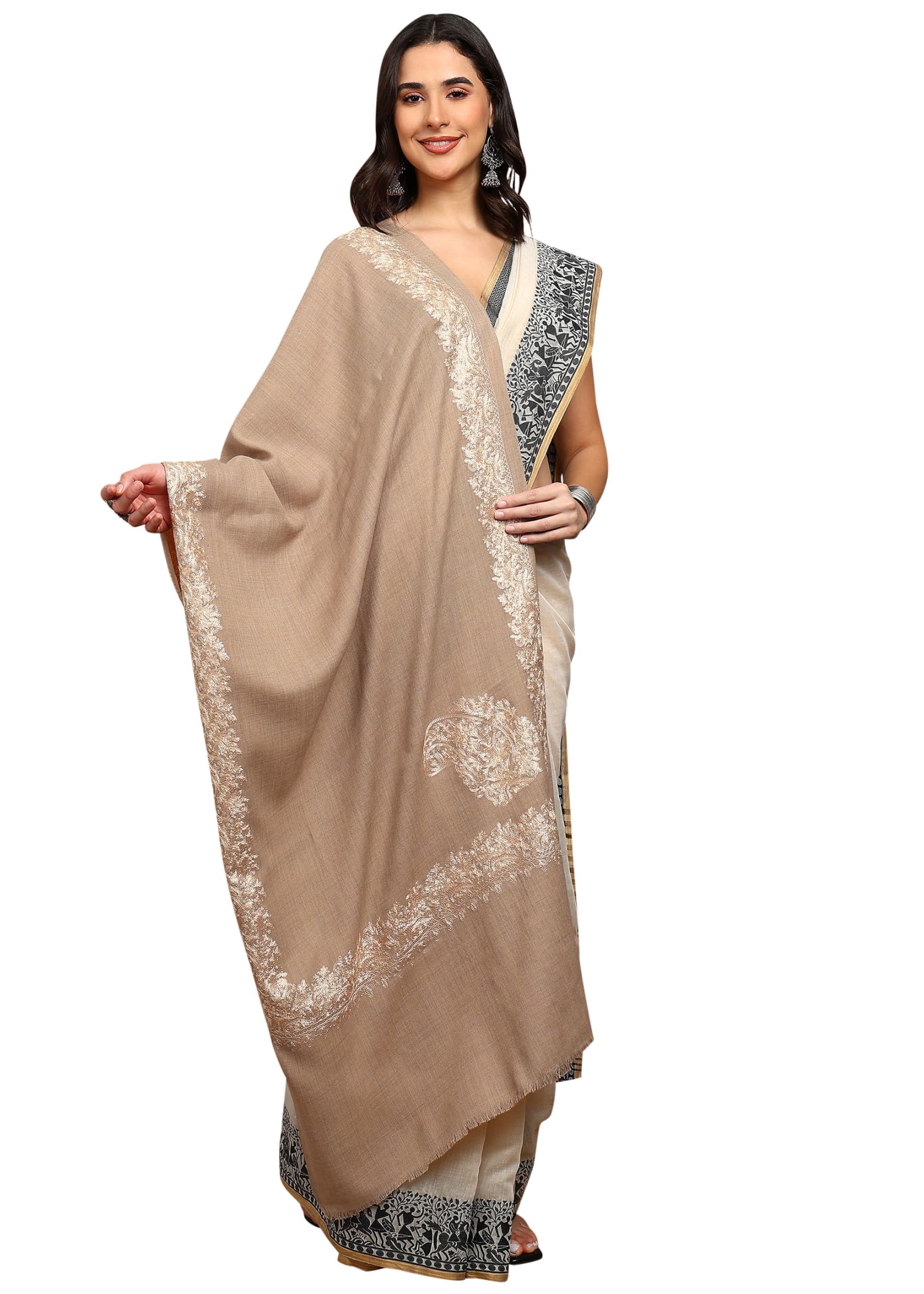 Women Border Embroidered Shawl-picture-44