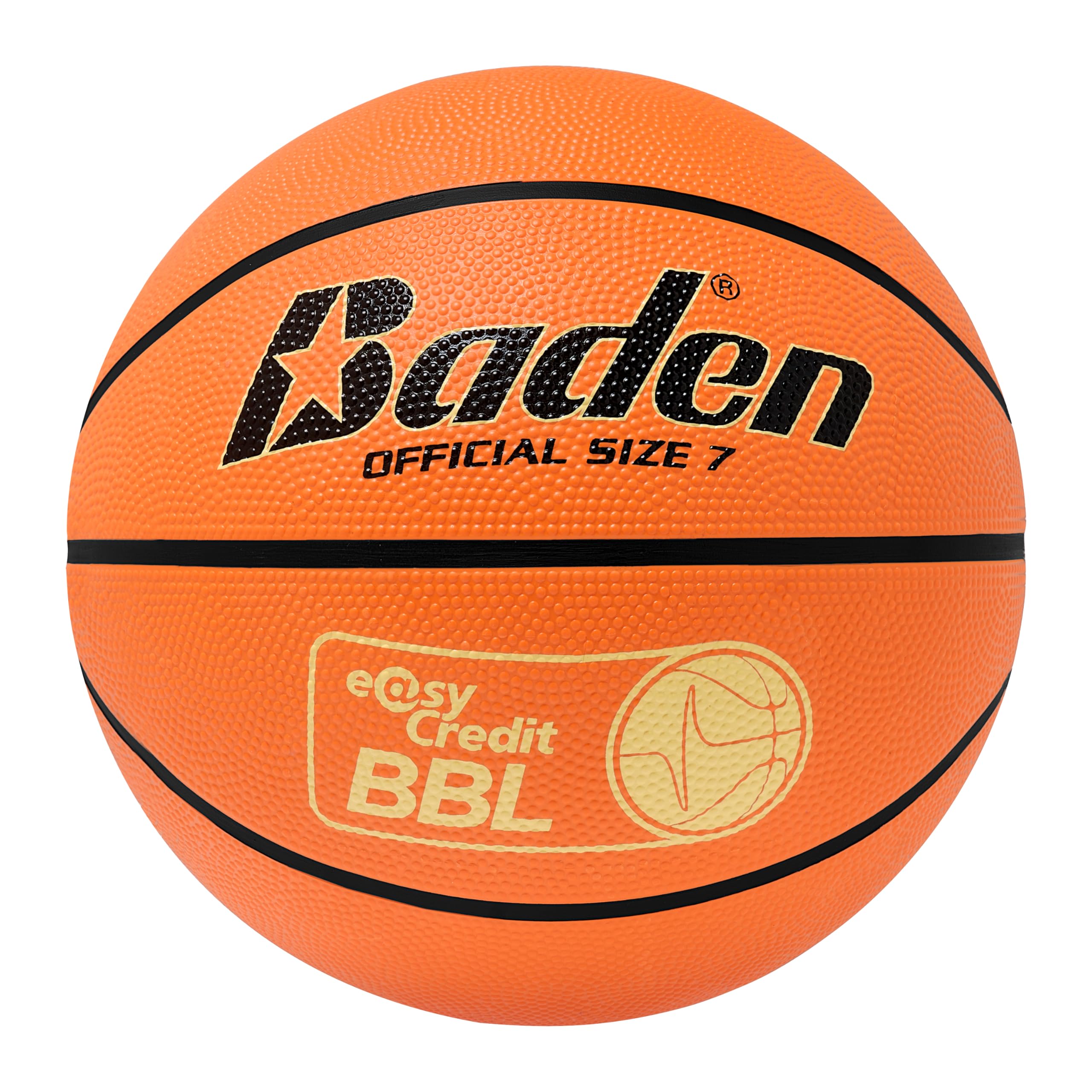 Baden Basic easyCredit BBL Classic Rubber Basketball for Training, School and Leisure - Durable Basketball, 7