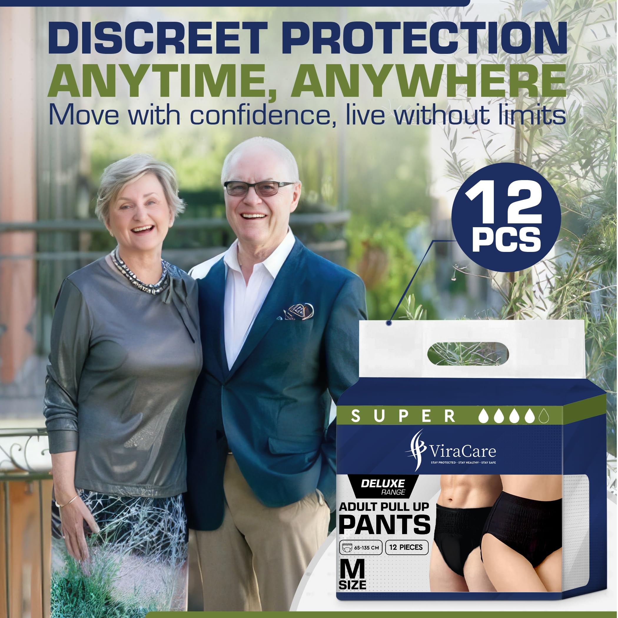 12 X Black Incontinence Pants Women & Men | Adult Nappies - View #8