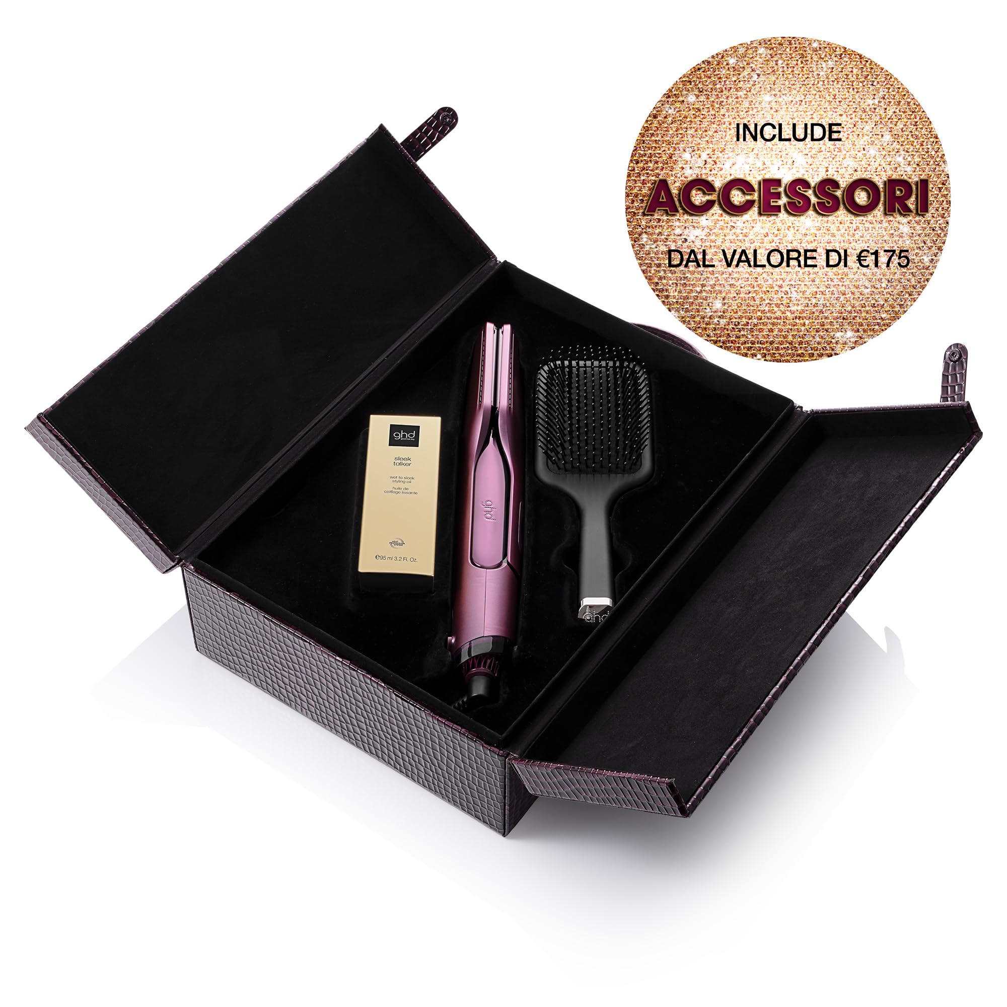 ghd Set Regalo Duet Style Cherry Chic, Piastra Asciugacapelli Professionale in Tonalità Rosso Ciliegia, con Elegante Cofanetto Viaggio, Capelli Lisci e Lucenti fino a 48H Senza Danni Termici
