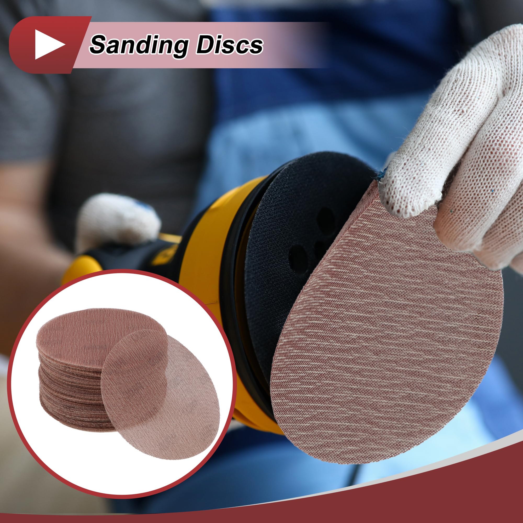 HEROFFIX 50 Pcs 6 Inch Abranet Sanding Mesh Anti-Clog Hook Loop Dust Free Net Sandpaper 800 Grit Brown Aluminum Oxide - Image 2