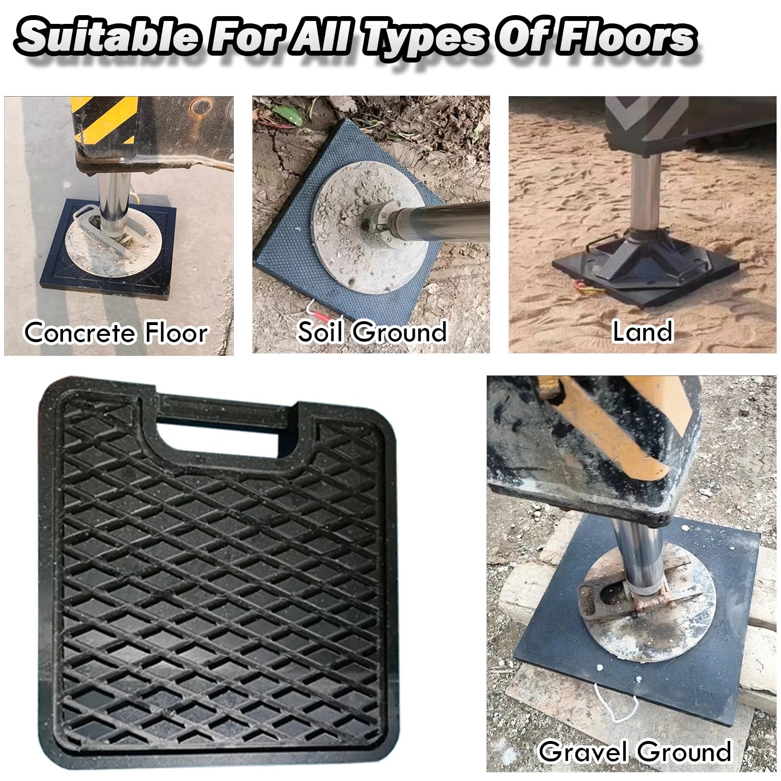 4er-Pack Stabilisierungs-Stützplatten für Wohnmobil, Kran und Abschleppwagen – Hochleistungs-Auslegerplatten (12x12, 14x14, 18x18, 24x24 Zoll) mit Griff – Robuste Stützplatten für sicheres A