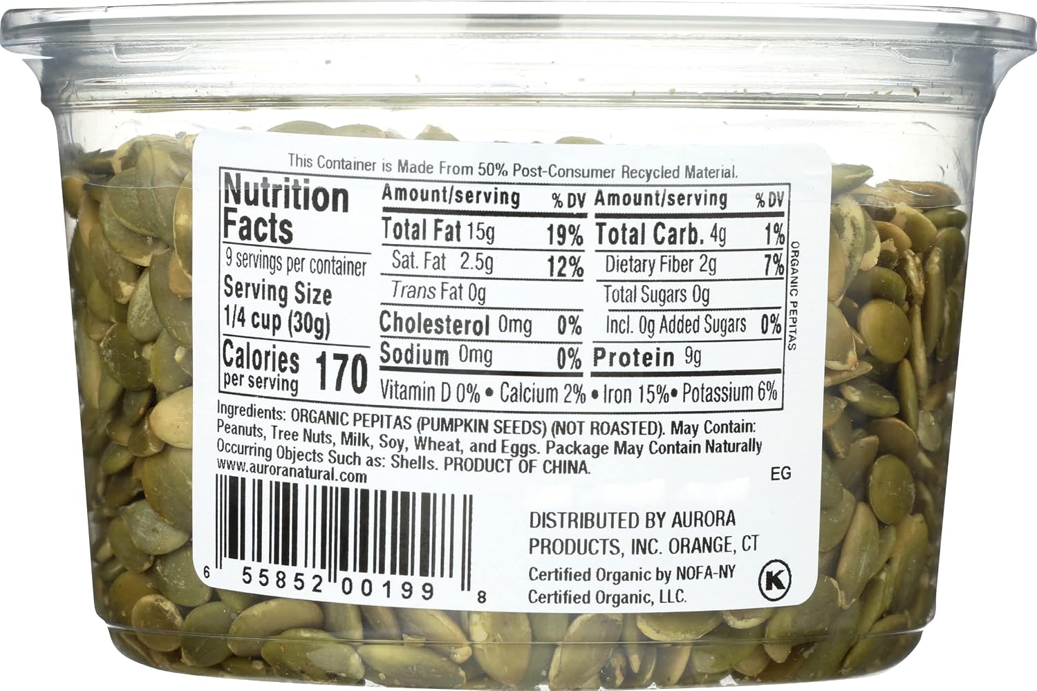 Aurora Products, Pumpkin Seeds Raw Organic, 10 Ounce