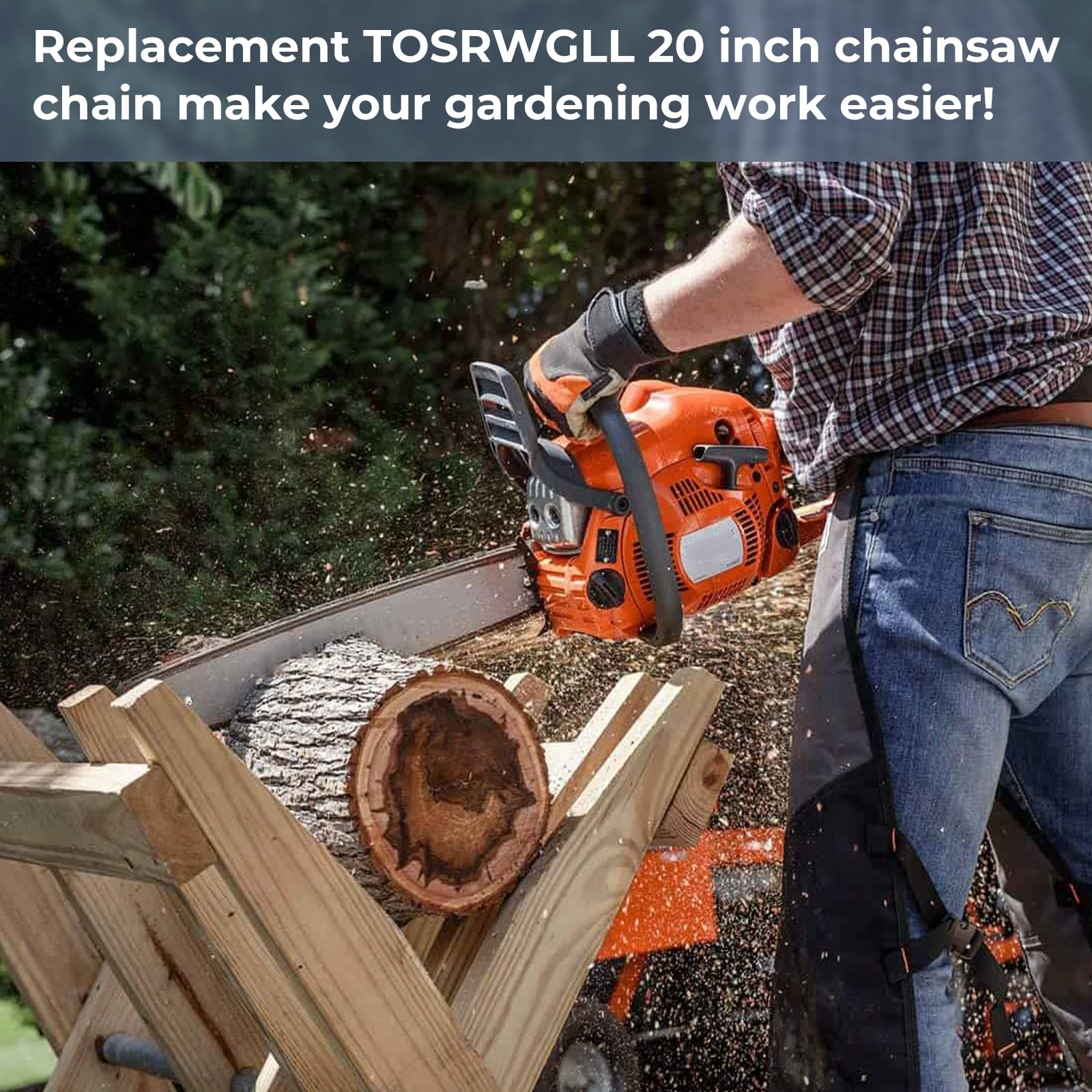 33RS-72 - Cadena de motosierra de 20 pulgadas de repuesto para motosierra Stihl 026,044, MS311, MS391, MS441, MS460, hoja de sierra de cadena 3623 005 0072, 72 eslabones de transmisión de 0.04