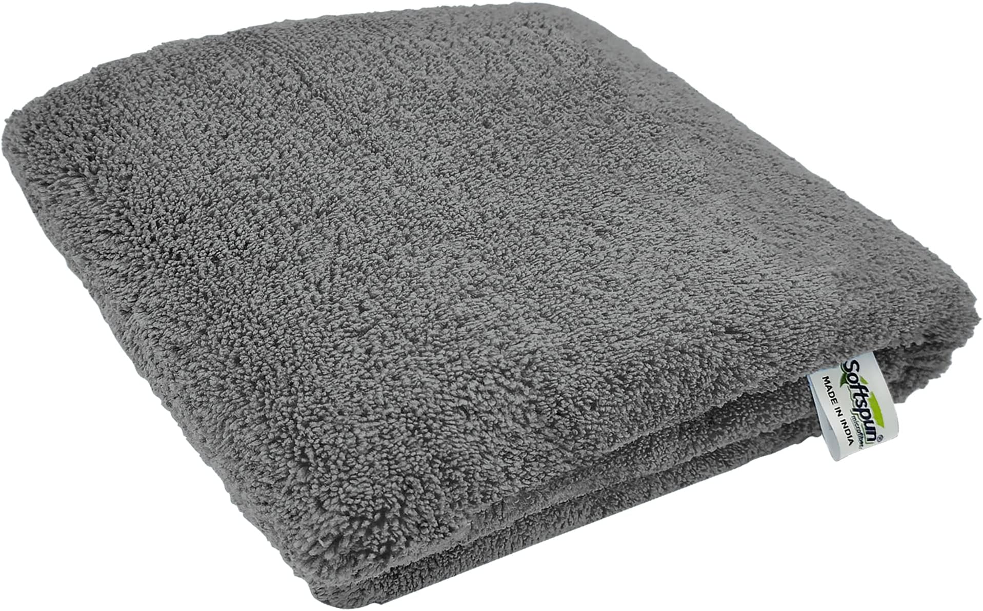 SOFTSPUN Microfiber High Loop Gym & Sports Towels for Men & Women 1pcs Grey 380 GSM 40X60cms Fast Drying Super Absorbent Lightweight & UltraCompact Sweat Towels for Working Out CampingTravel.