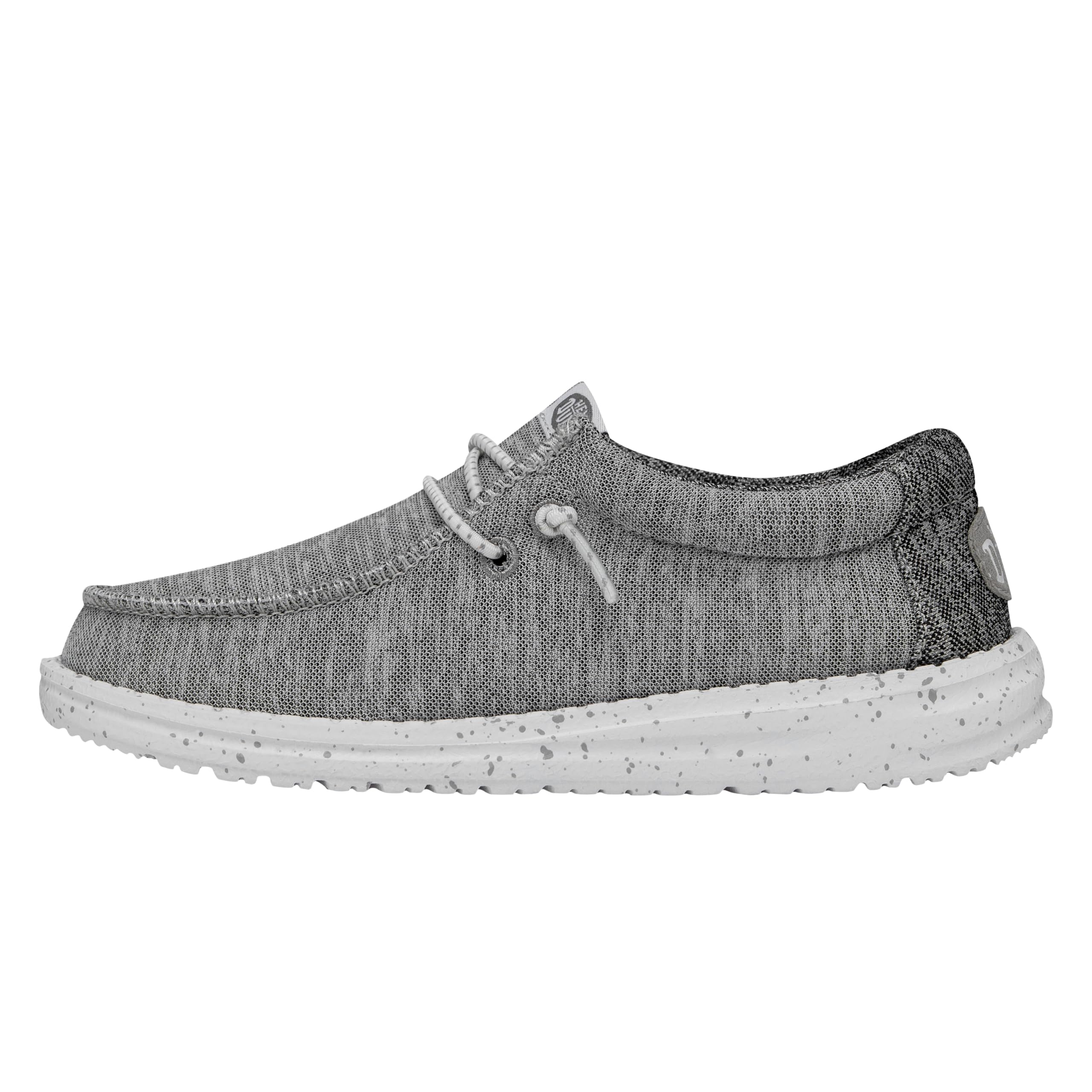 HEYDUDE Boy's Wally-Youth Sport Knit Light Grey Size 6 | Youth's Shoes | Youth Slip-on Loafers | Comfortable &amp; Light-Weight