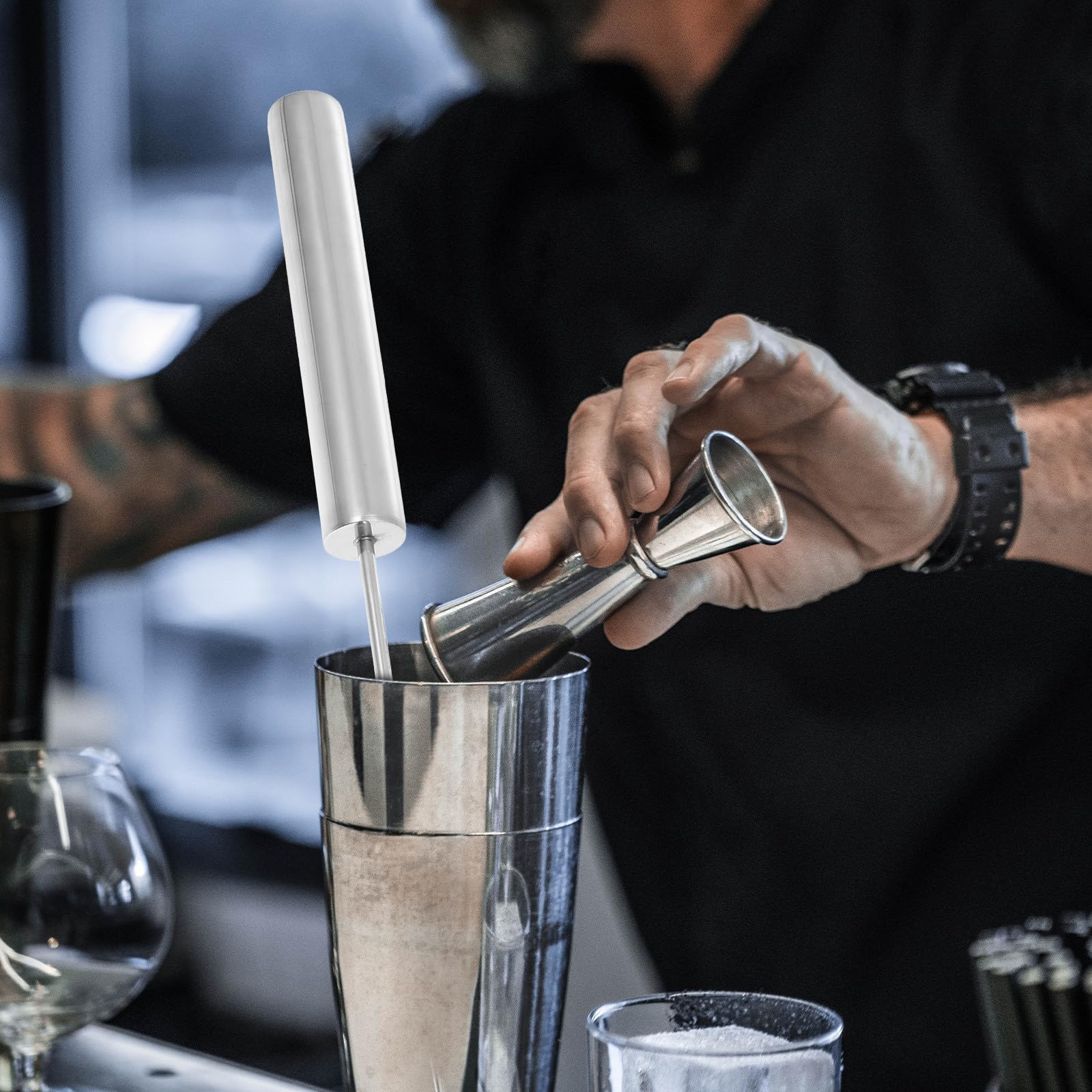 GANAZONO 1pezzi Punteruolo da Ghiaccio in Acciaio Inossidabile con Impugnatura Ergonomica Scalpello Lungo Punta Sottile per Rompere Cubetti e Ghiaccio Duro Strumento Professionale per Bar