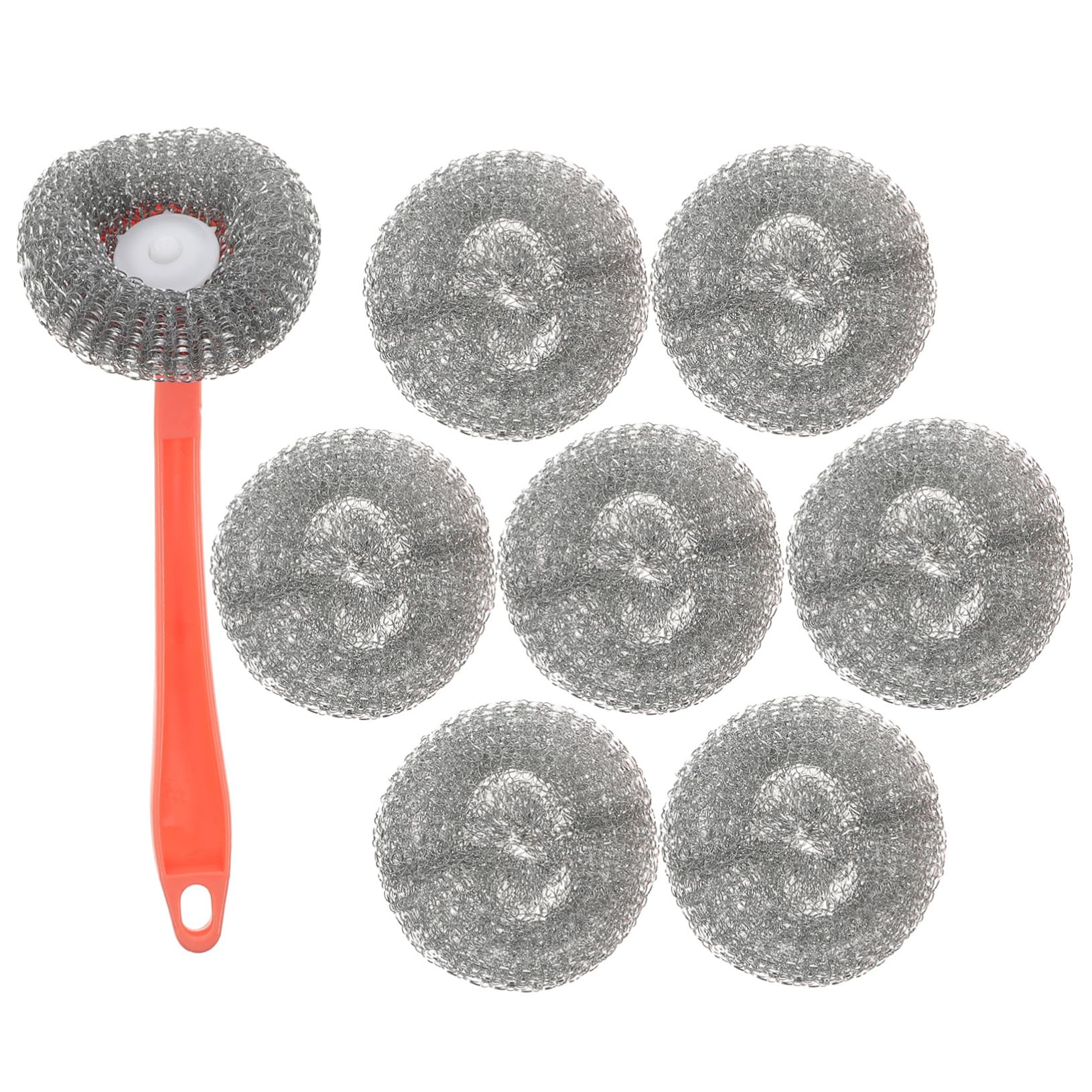 SOLUSTRE Metal Scrubber Brush Dish Sponge Pan Brush Cleaning Pad for Kitchen Utensils