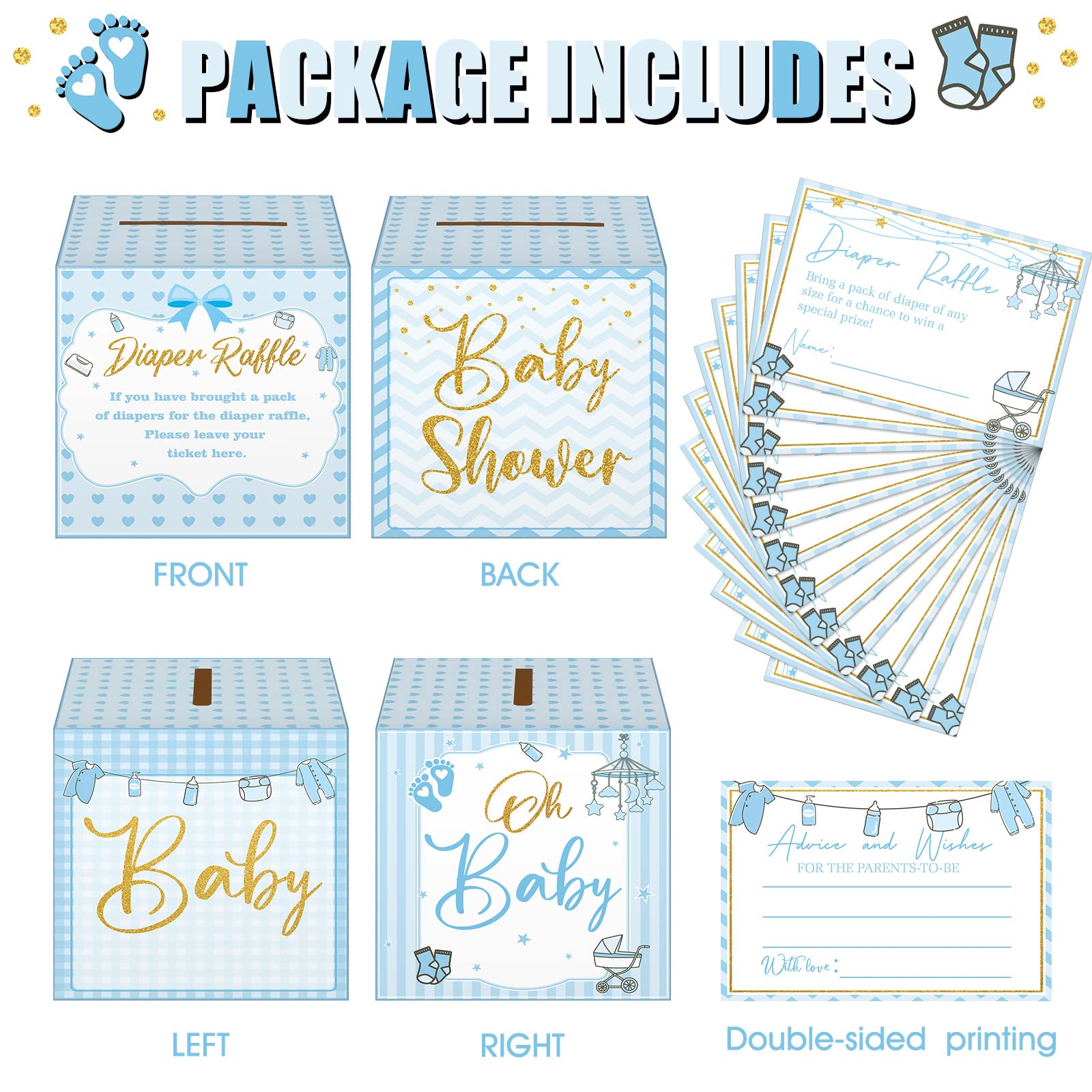 Diaper Raffle Box Ideas QISOLIY 50 Pieces Diaper Raffle Tickets